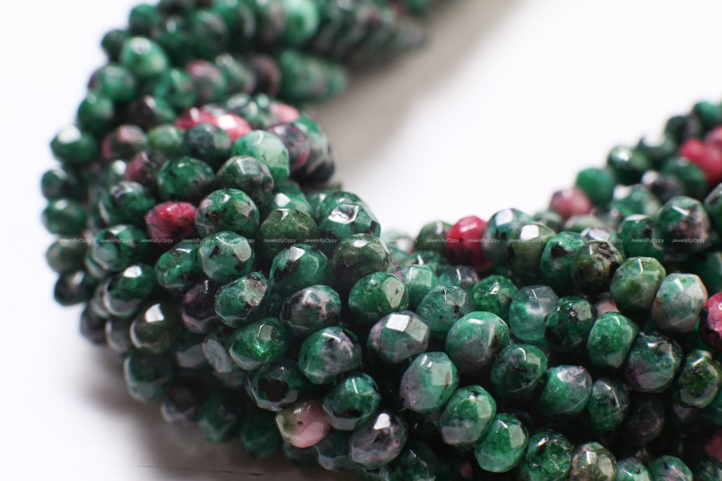 Ruby Zoisite 4mm faceted Rondelle Beads, jewelry making Rondelle Beads 14&quot; Strand