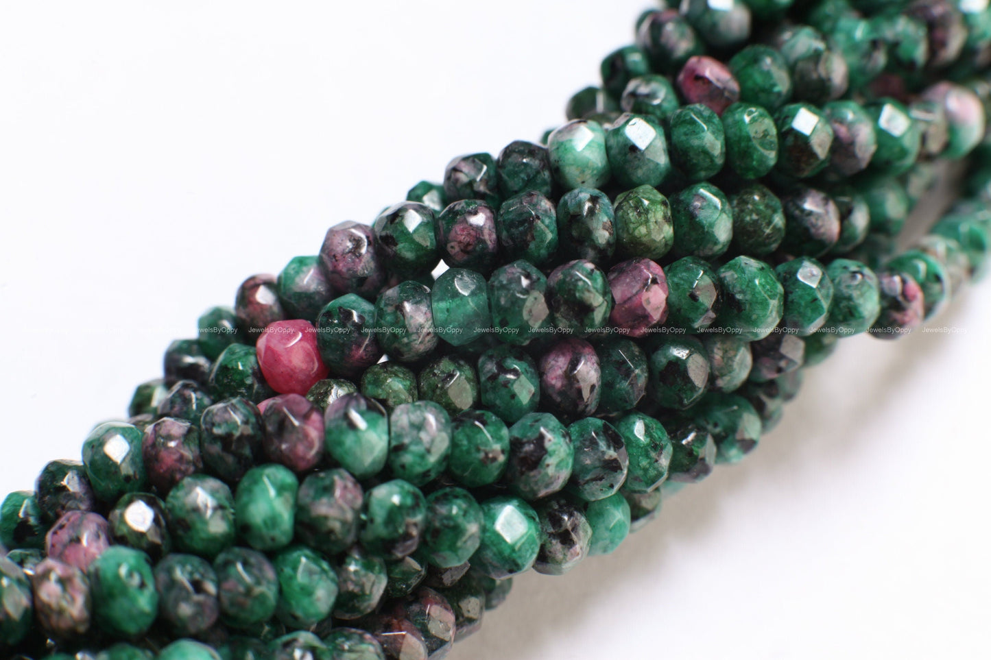 Ruby Zoisite 4mm faceted Rondelle Beads, jewelry making Rondelle Beads 14&quot; Strand