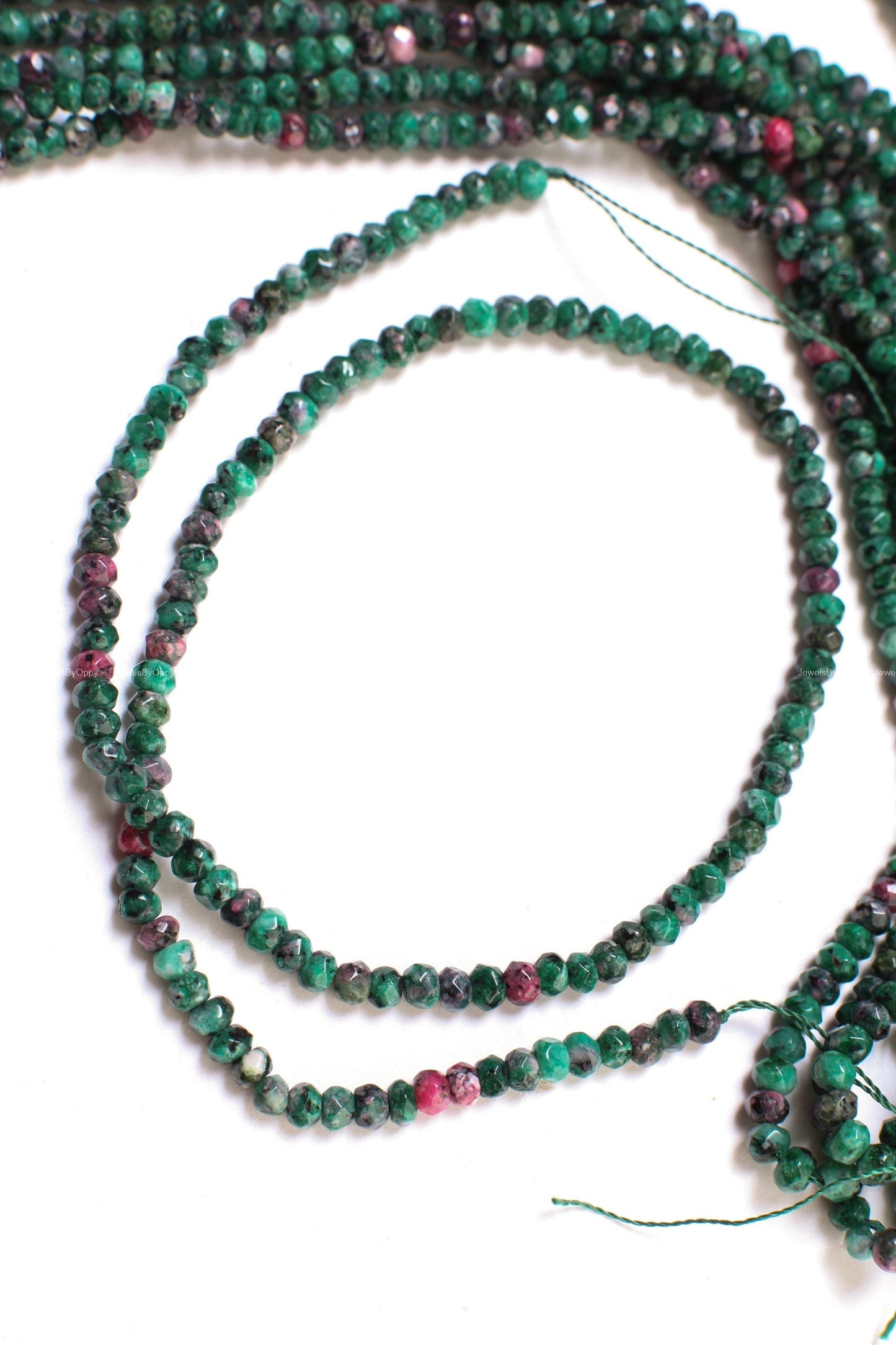 Ruby Zoisite 4mm faceted Rondelle Beads, jewelry making Rondelle Beads 14&quot; Strand