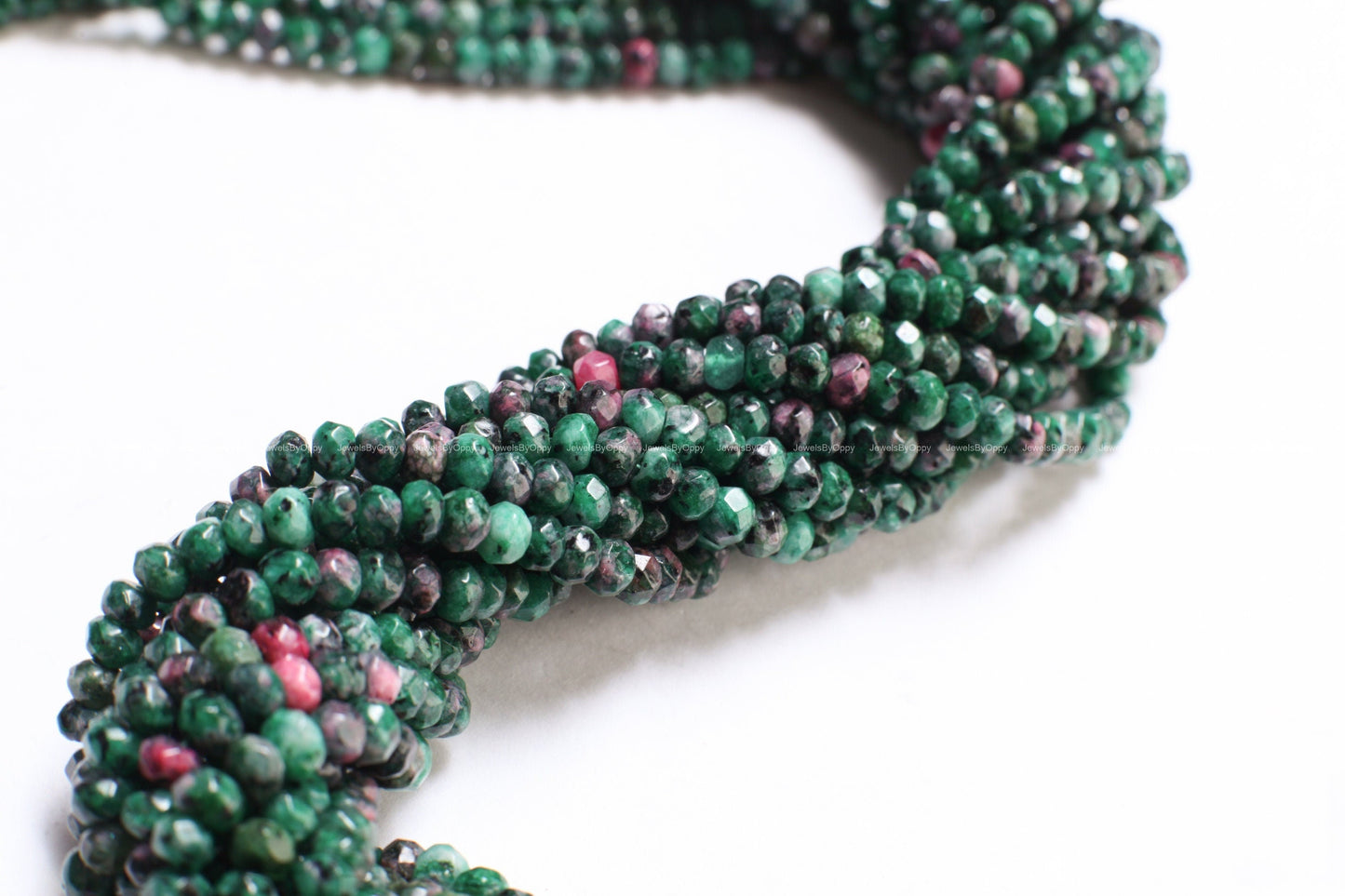 Ruby Zoisite 4mm faceted Rondelle Beads, jewelry making Rondelle Beads 14&quot; Strand