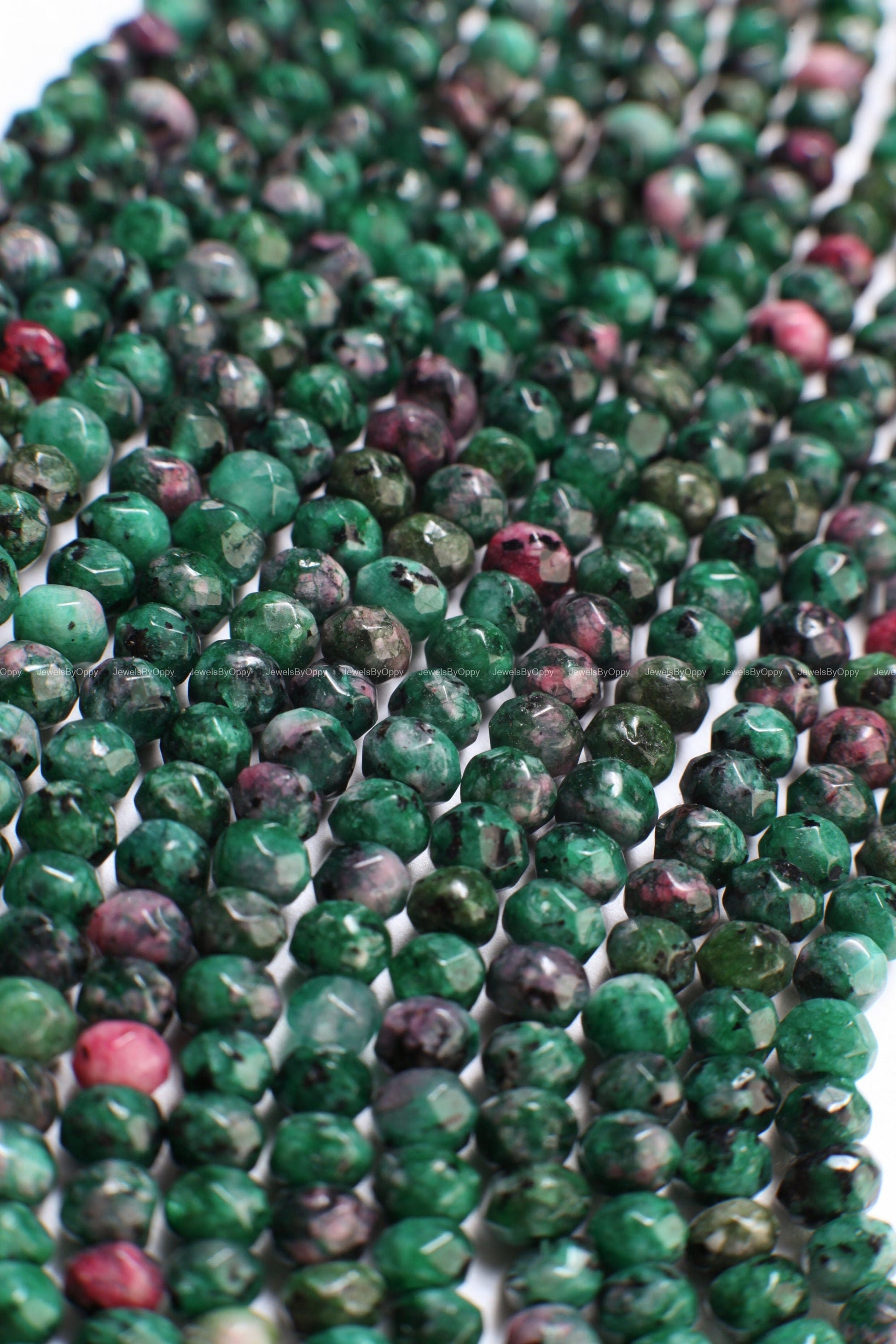 Ruby Zoisite 4mm faceted Rondelle Beads, jewelry making Rondelle Beads 14&quot; Strand