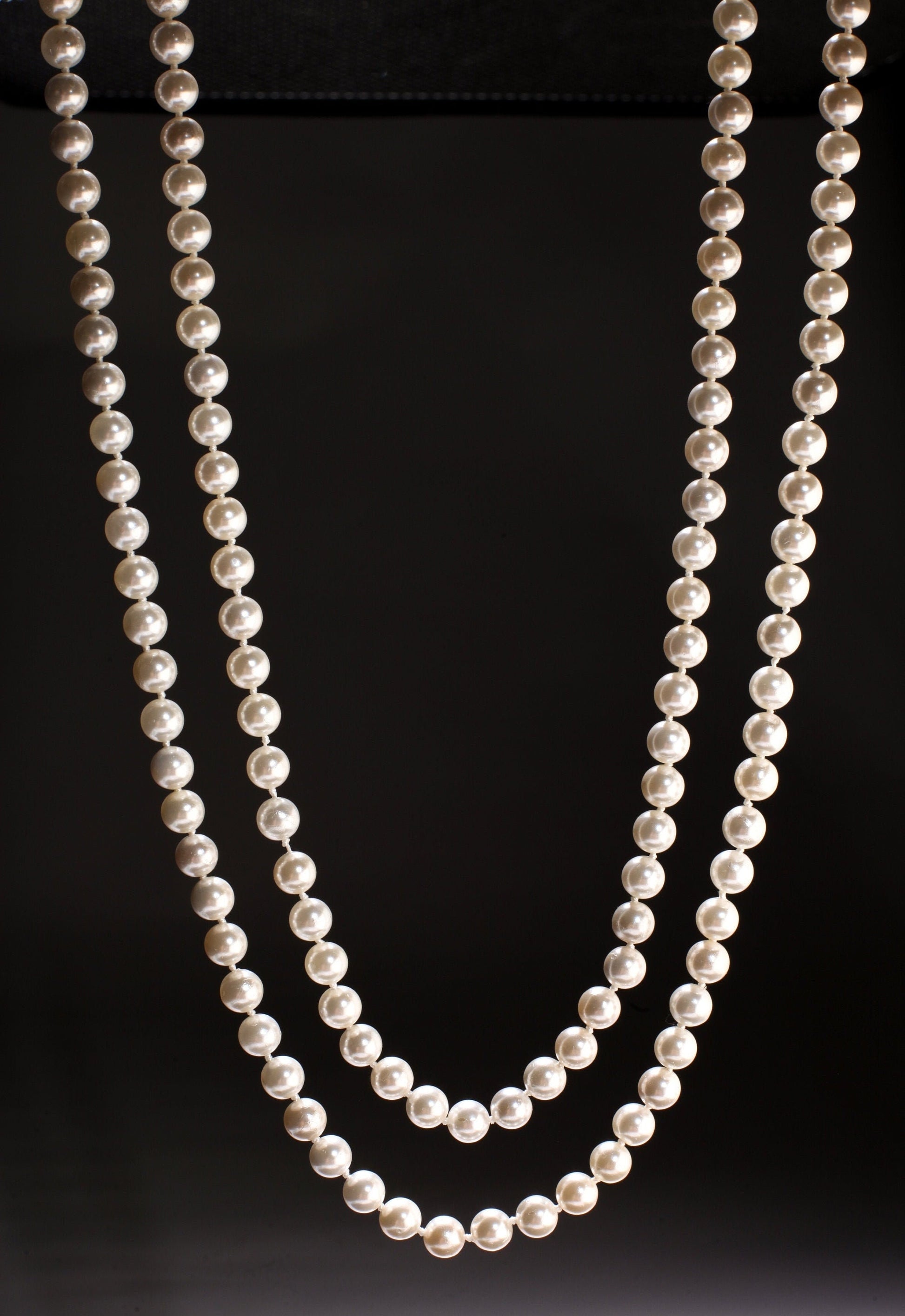 64&quot; Hand Knotted Pearl Necklace Seashell South Sea Pearl 8.5mm Round Beads Statement White Long Double, Triple Layer Necklace 174 Pcs,Bridal