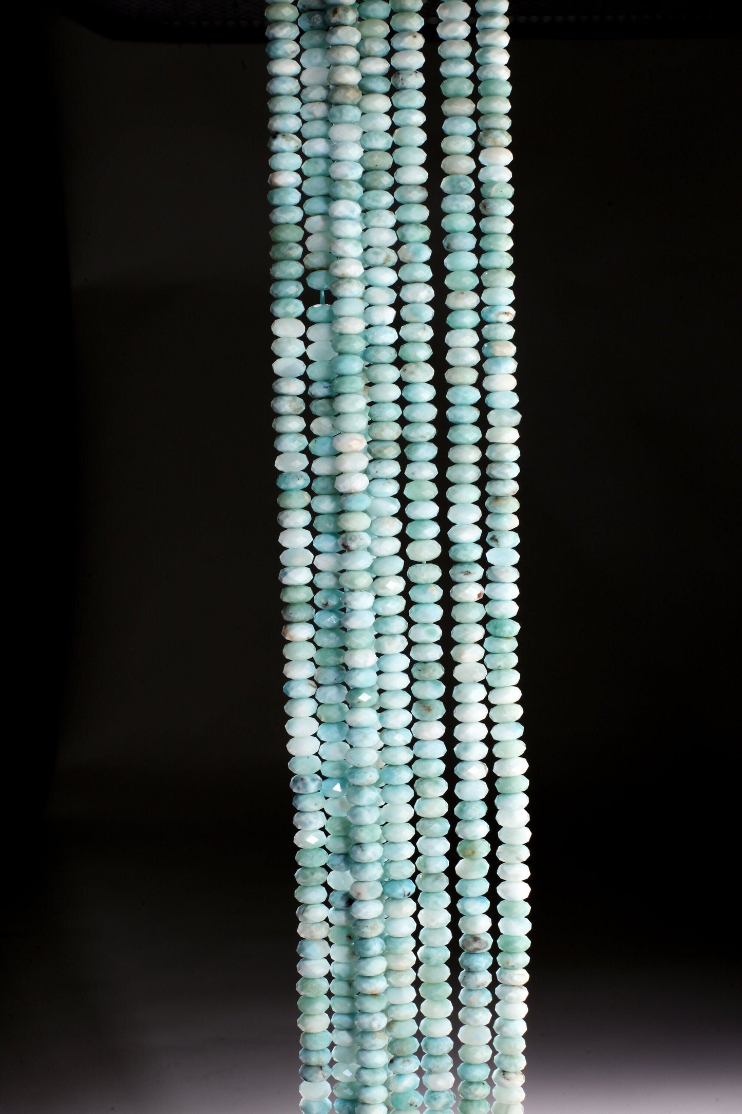 Genuine Larimar Gemstone 7.5-8mm faceted AAA Roundel 925 Sterling silver Bracelet , healing gemstone beads, high Quality Gift