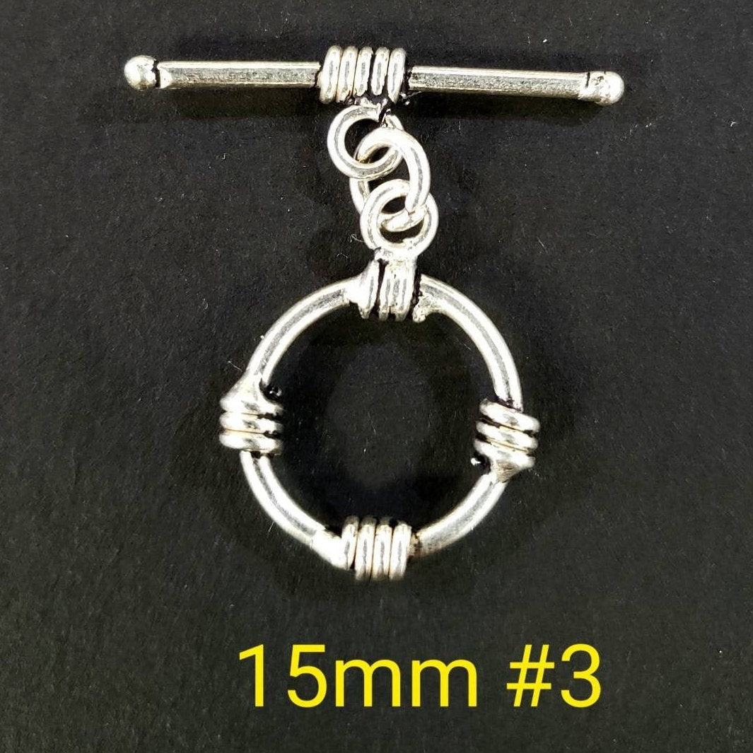 925 sterling silver bali toggle clasp, 13 to 15mm choose your style. Jewelry making vintage antique finish bali clasp 1 set