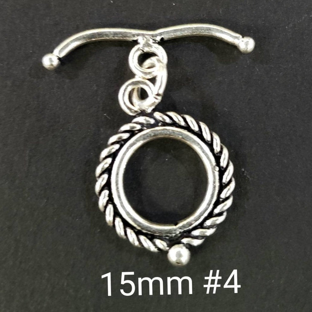 925 sterling silver bali toggle clasp, 13 to 15mm choose your style. Jewelry making vintage antique finish bali clasp 1 set