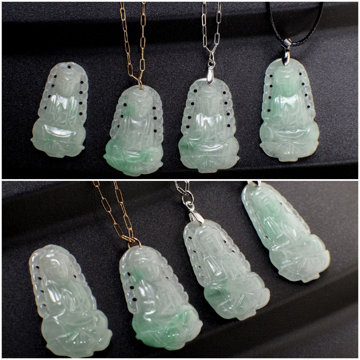 Genuine Nephrite Jade Quan Yin Handcrafted Pendant, Buddha Goddess of Mercy, Miniature, Meditation, Figurines Sculpture