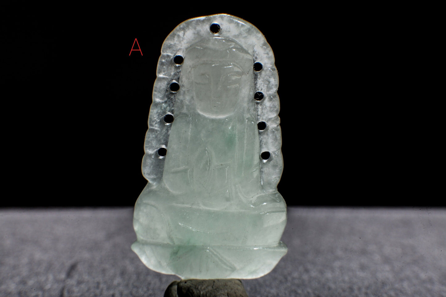 Genuine Nephrite Jade Quan Yin Handcrafted Pendant, Buddha Goddess of Mercy, Miniature, Meditation, Figurines Sculpture