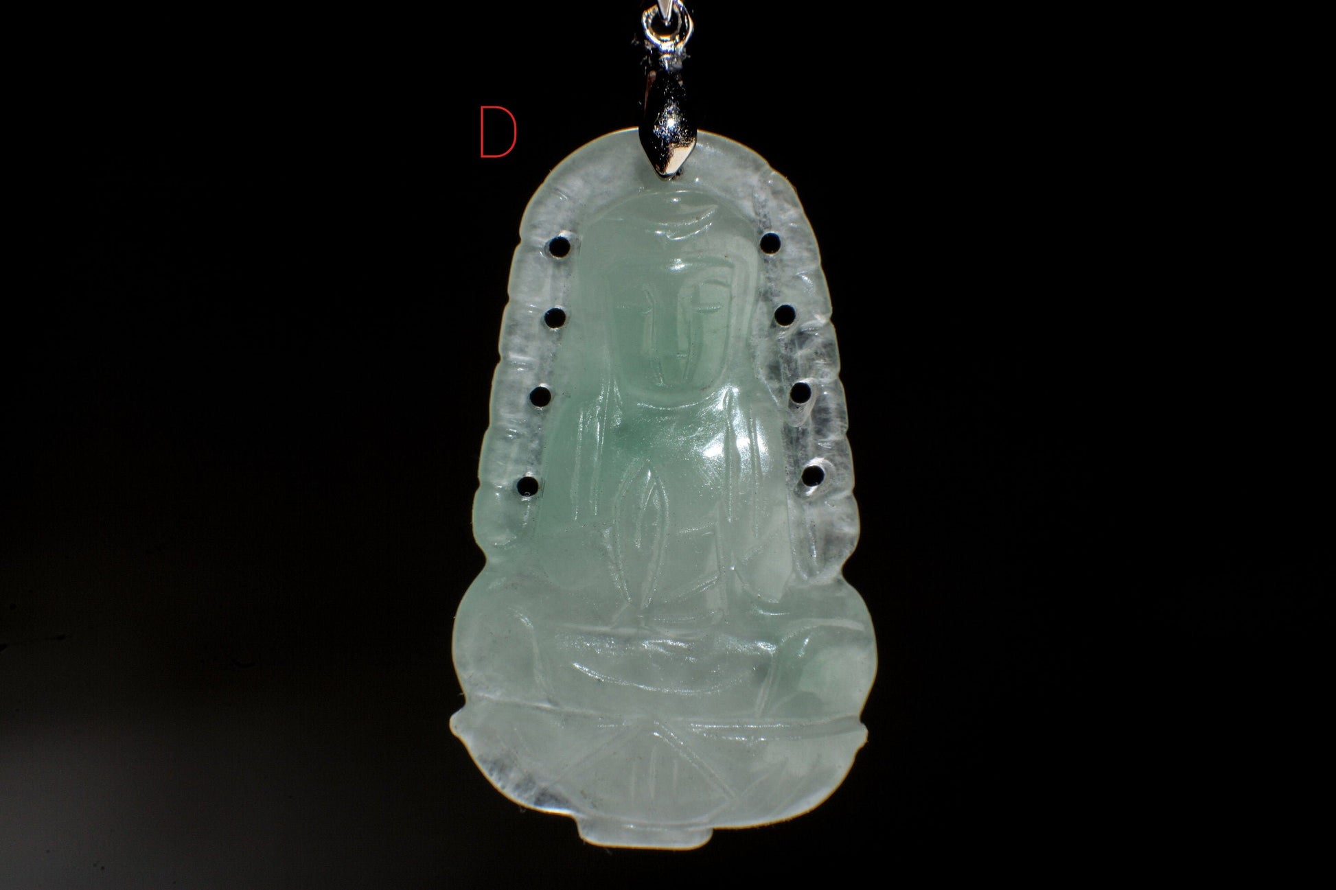 Genuine Nephrite Jade Quan Yin Handcrafted Pendant, Buddha Goddess of Mercy, Miniature, Meditation, Figurines Sculpture