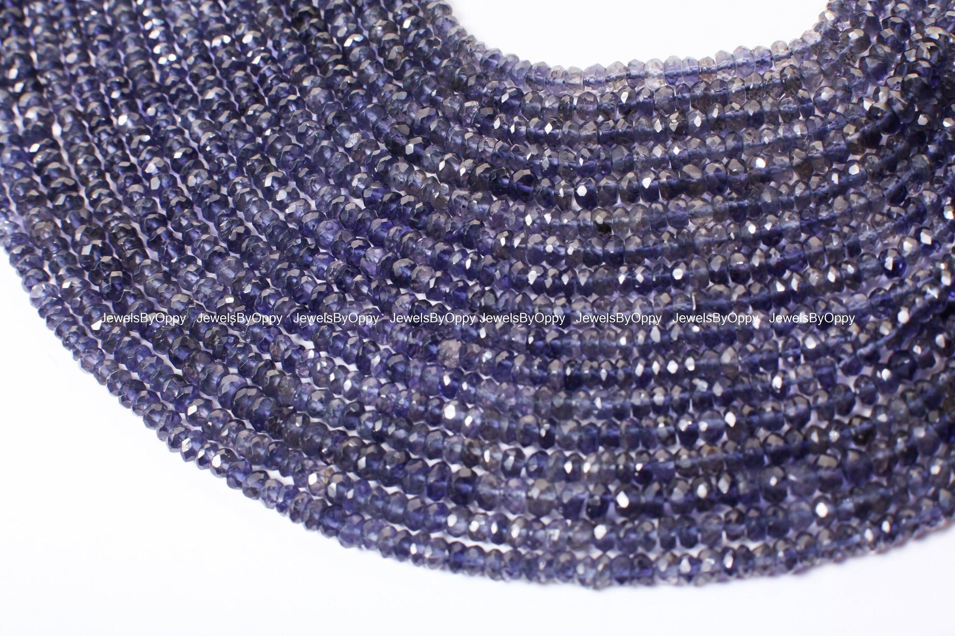 Iolite Rondelle 4.5-5mm Beads, Natural Iolite Micro Faceted Gemstone Jewelry Making Beads 12&quot; Strand