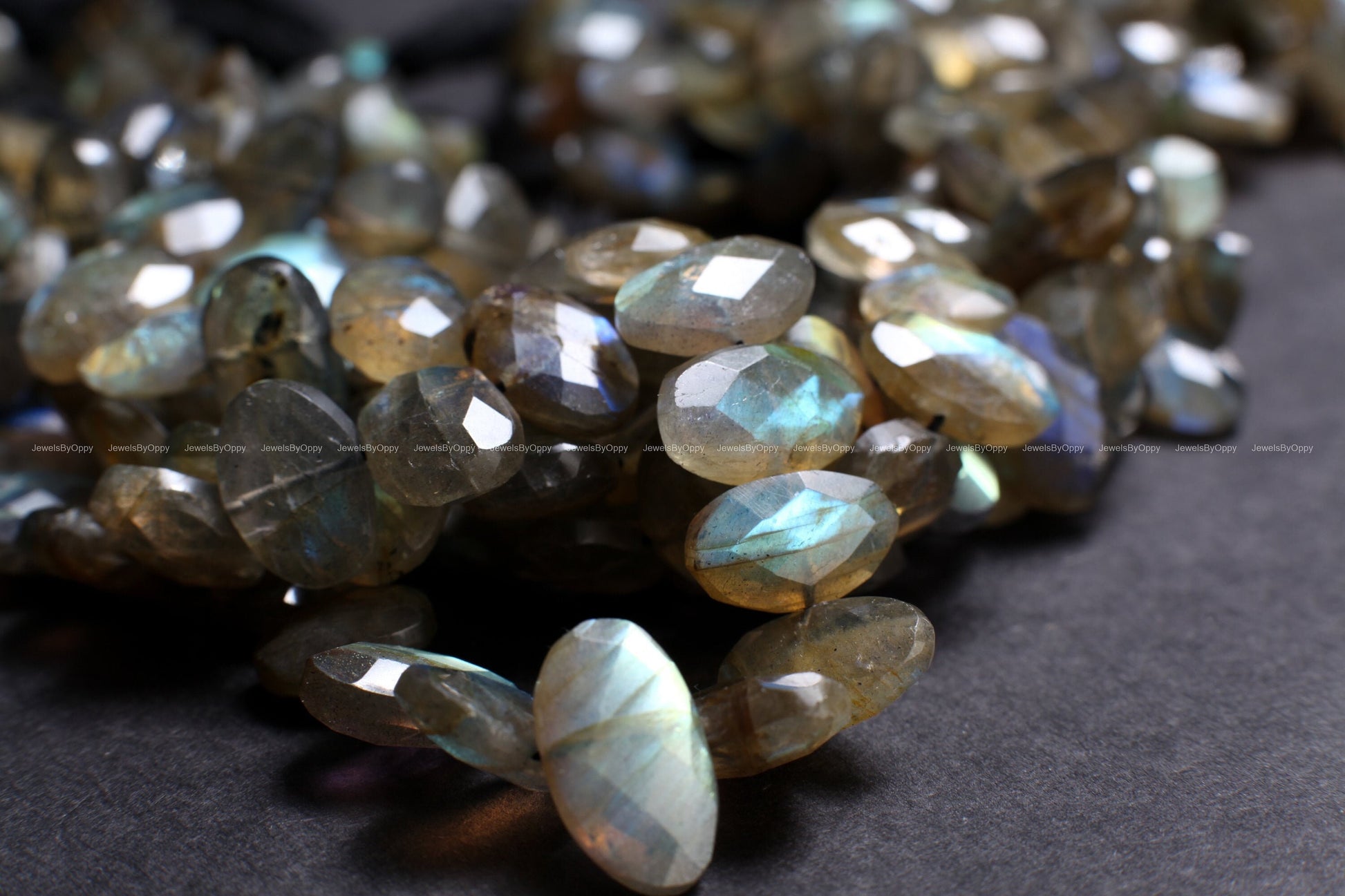 Natural Labradorite Faceted Oval 10x13-11x17mm High quality, Grey Flashy Jewelry Making Gemstone Center Drilled,Rare shape Beads .