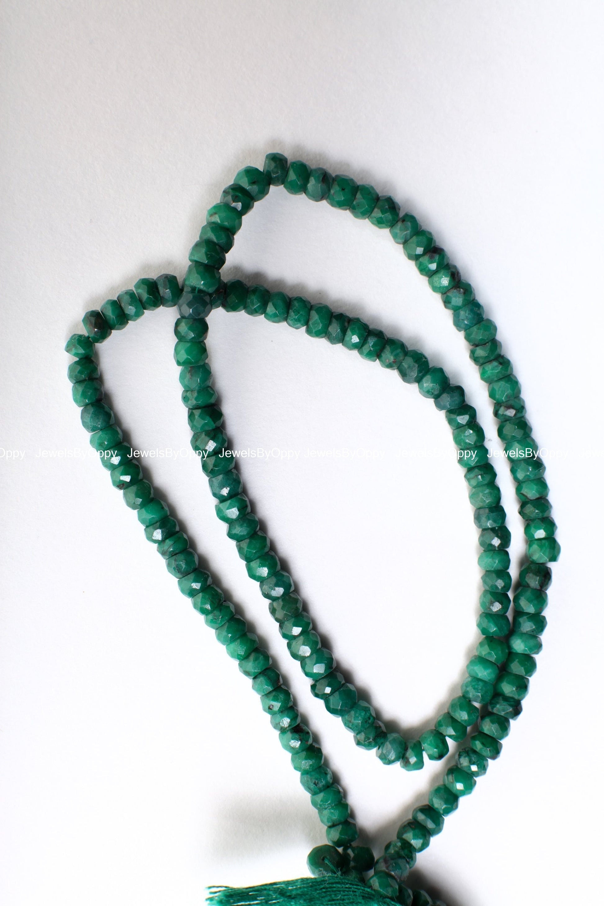 Genuine Emerald Faceted Rondelle 4-4.5mm Jewelry Making Gemstone Beads 13" Strand, May birthstone