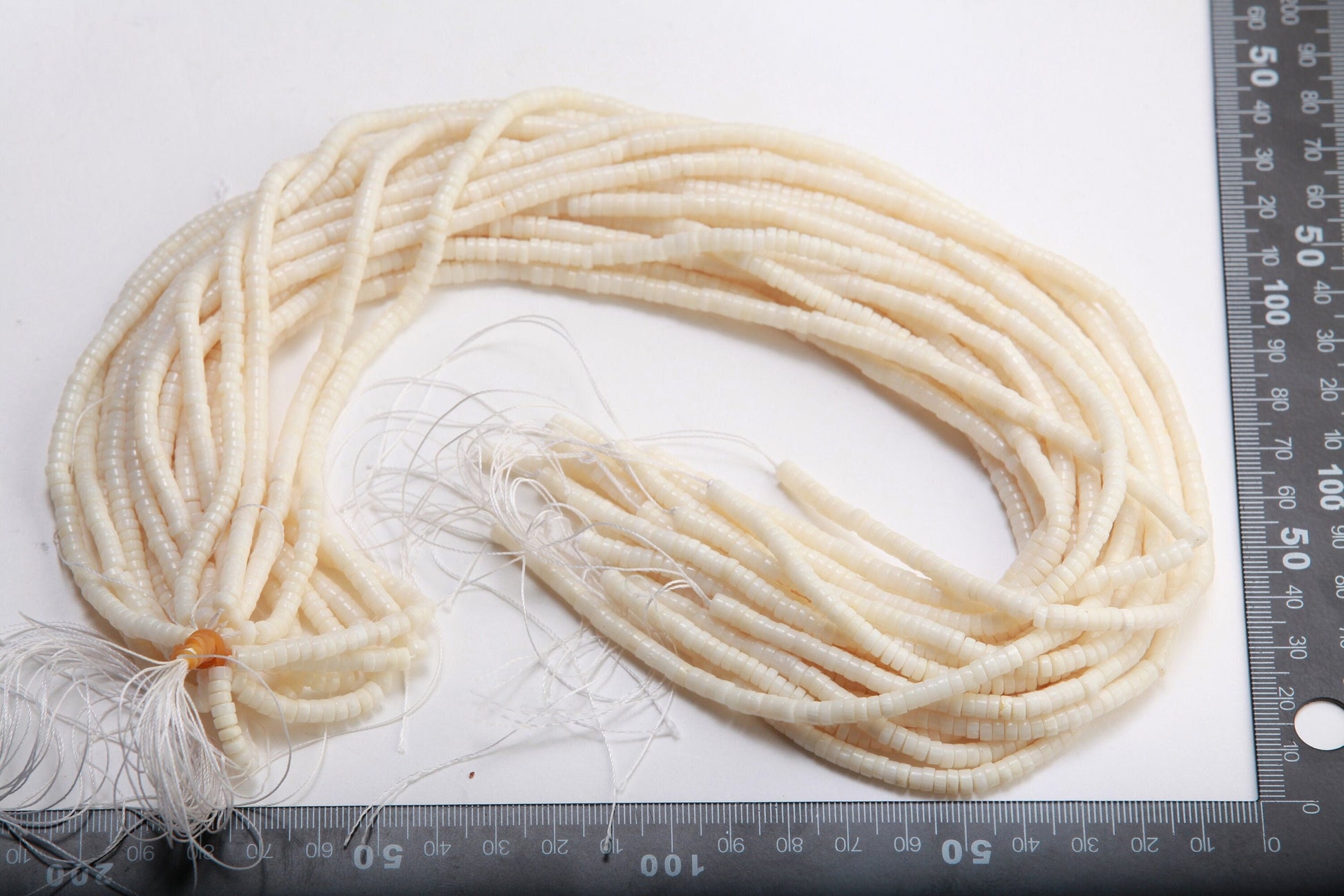 Natural White Bamboo Coral 4mm Heishi Beads 16&quot; Strand