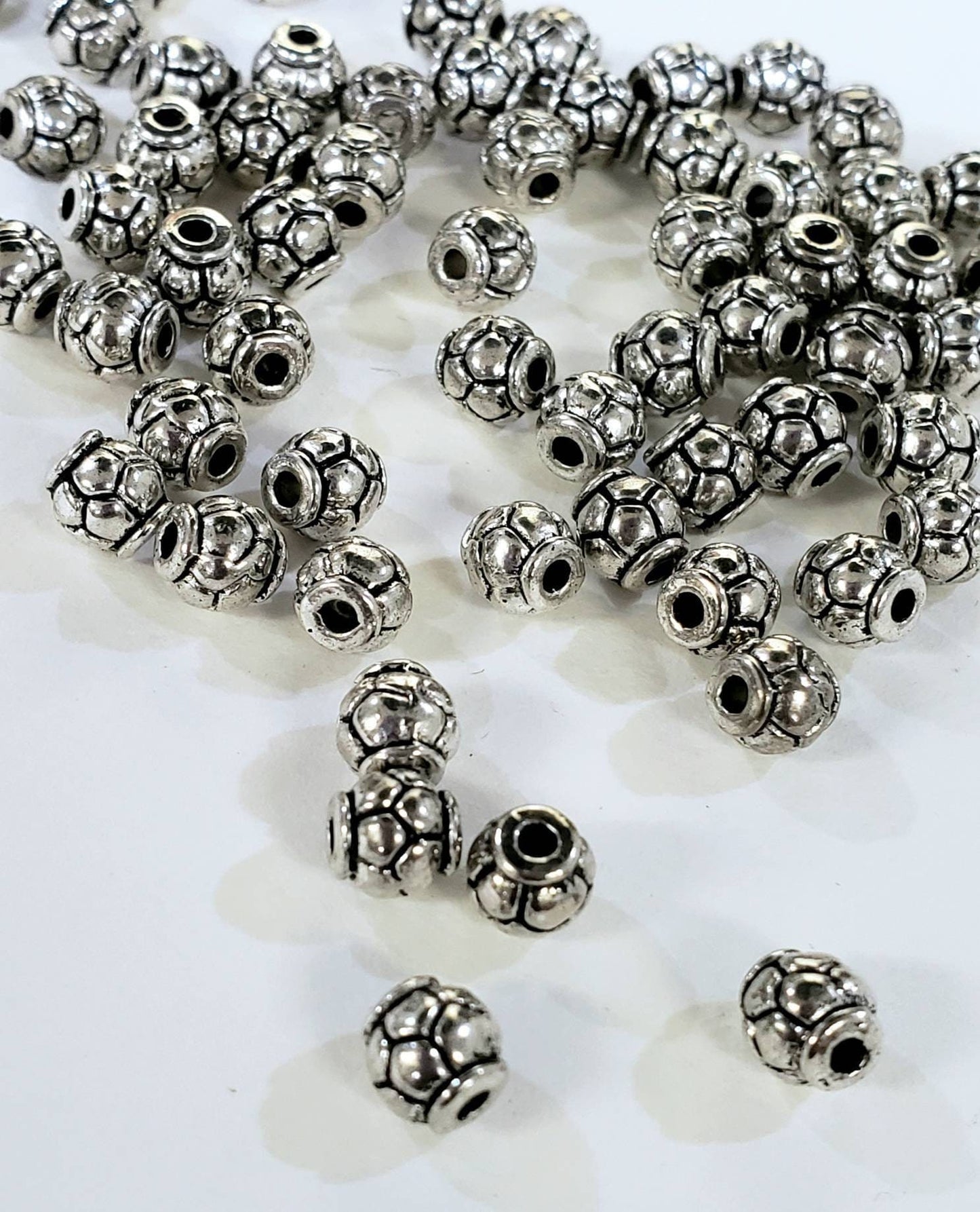 925 Sterling Silver bali 5mm spacer bead, heavy weight vintage handmade bali bead for jewelry making. Sell by 6 pcs set .