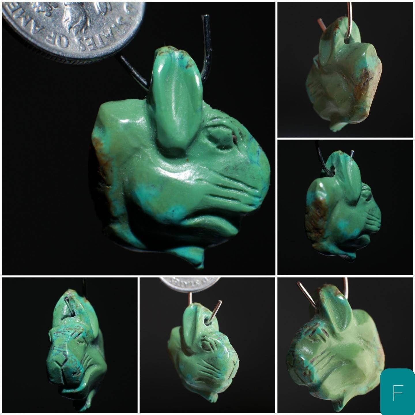 Natural Turquoise Hand Crafted Ancient Egyptian Panther Goddess Pendant Top Drilled Miniature Animal Collectible Figurines Vintage Sculpture