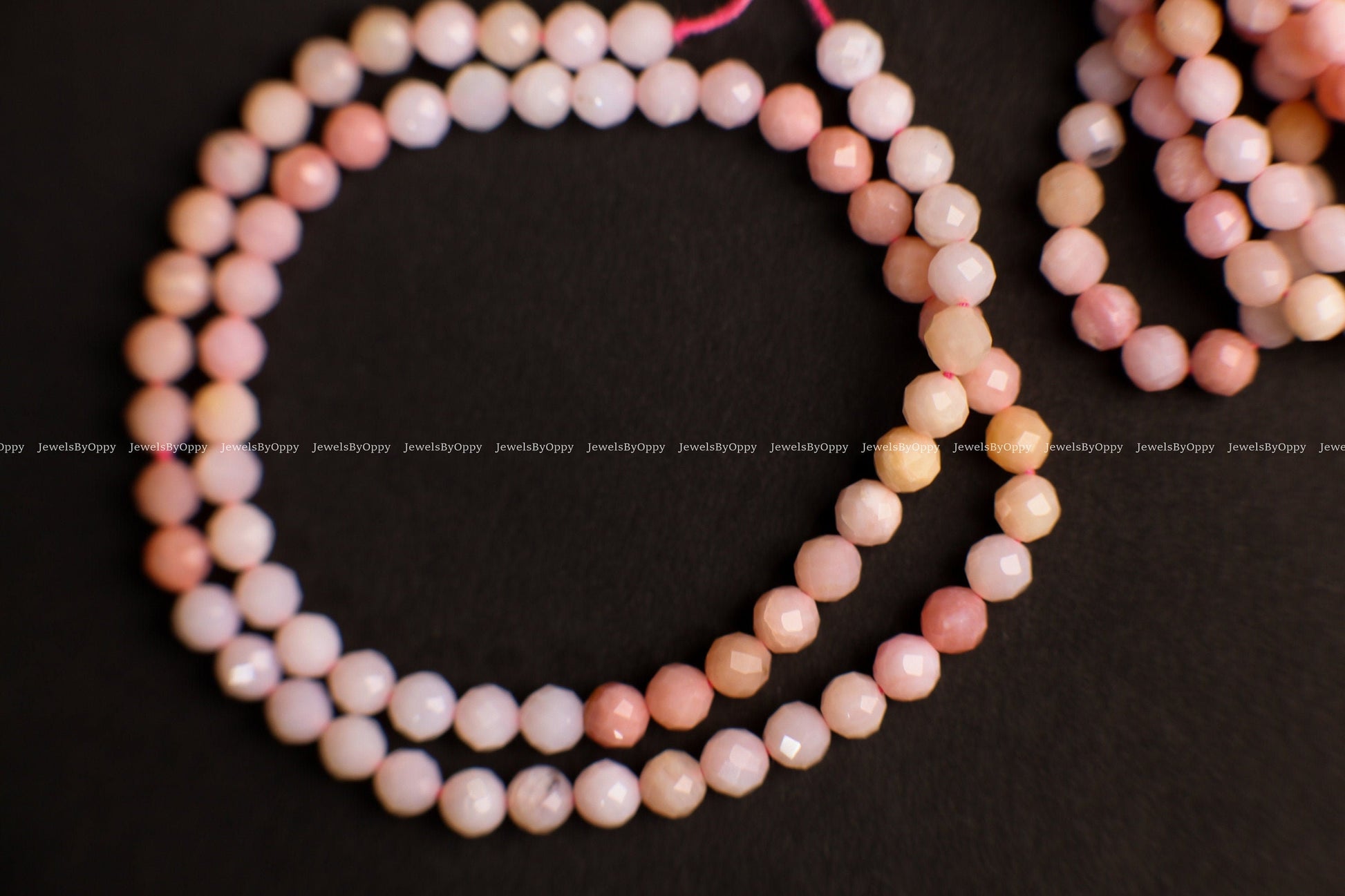 Natural Pink Peruvian Opal Faceted 4.5mm Round, High Quality Jewelry Making Gemstone Beads 12.5&quot; Strand