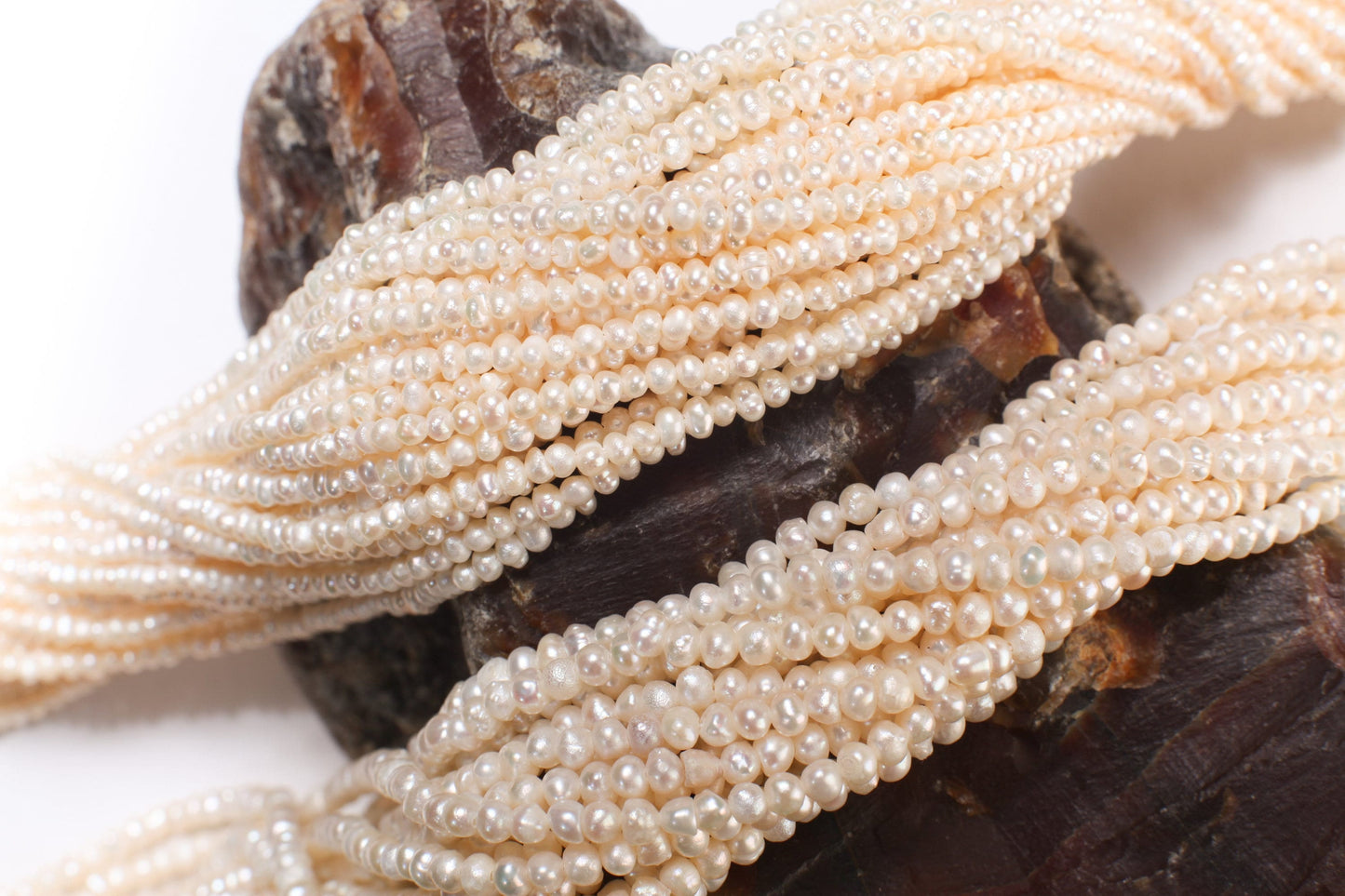Genuine Freshwater Pearl Potato 2.5-4mm Seed Pearl, 13.5" Strand