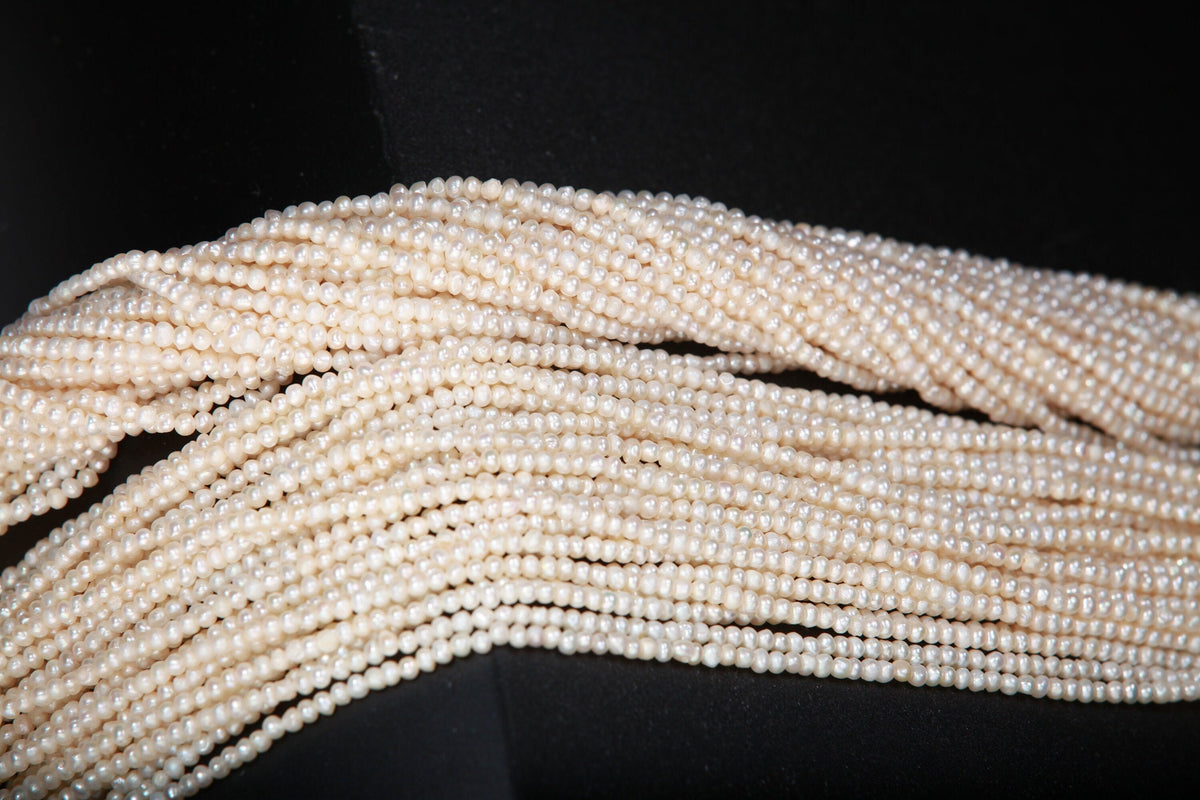 Genuine Freshwater Pearl Potato 2.5-4mm Seed Pearl, 13.5" Strand