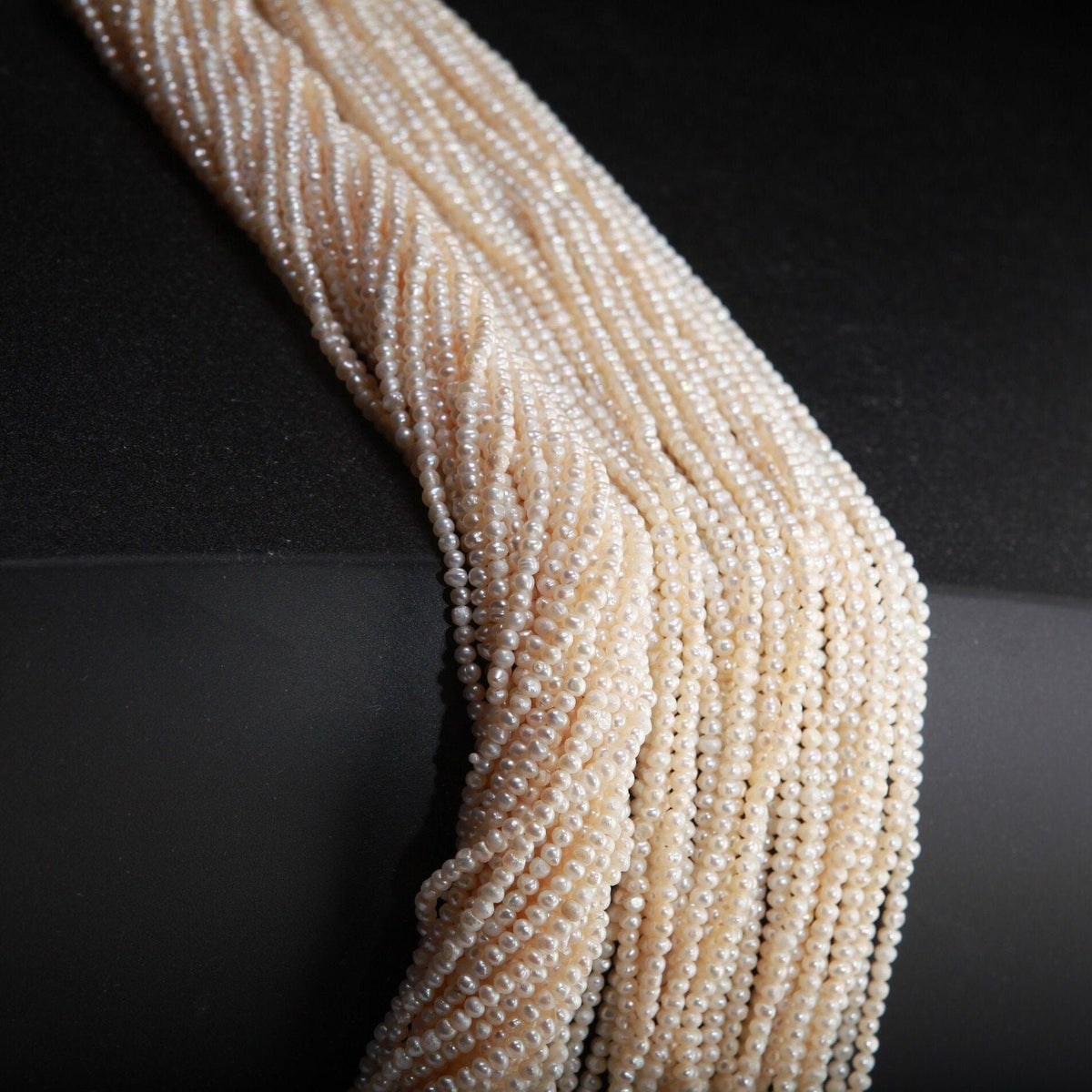 Genuine Freshwater Pearl Potato 2.5-4mm Seed Pearl, 13.5" Strand