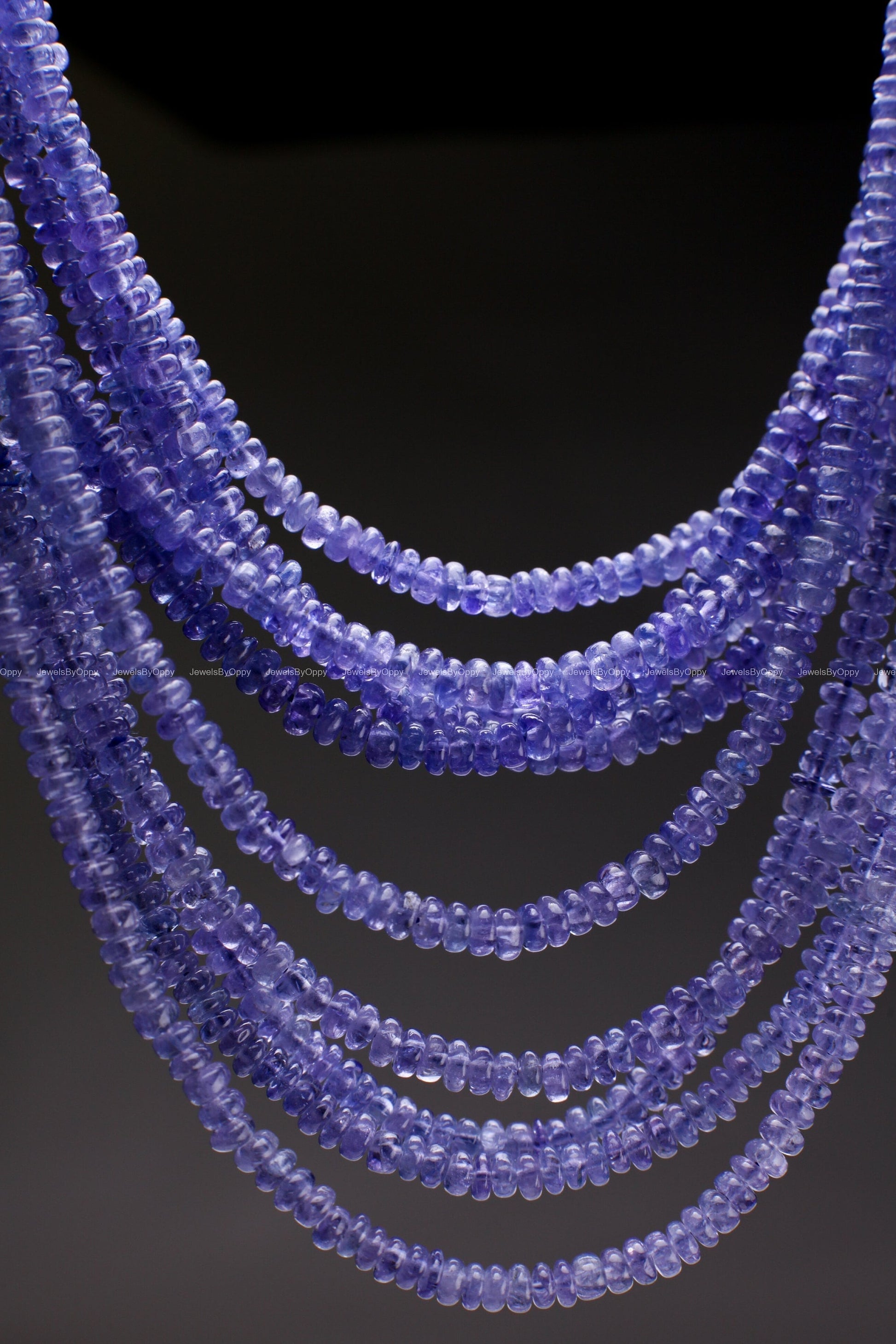 Natural Tanzanite 4mm Smooth Rondelle Gemstone Violet Blue Beads DIY Jewelry Making 12&quot; Strand, AAA Quality