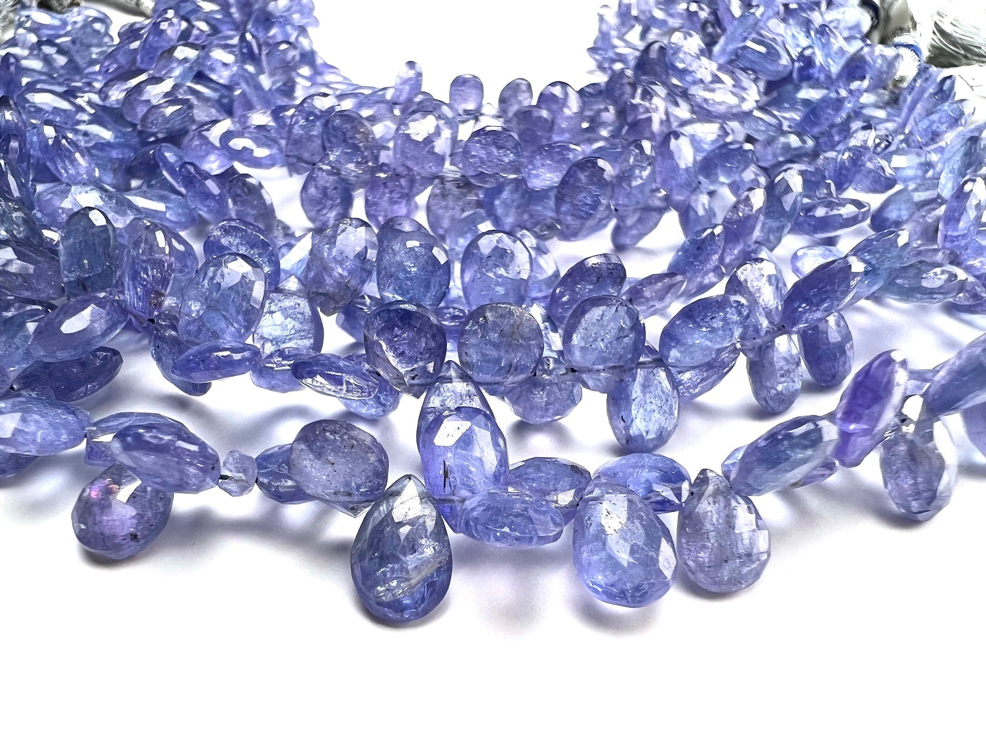 Natural Tanzanite Faceted Drop 4x6-6x8mm AAA quality Teardrop Gemstone Violet Blue Beads DIY Jewelry Making pear drop beads.