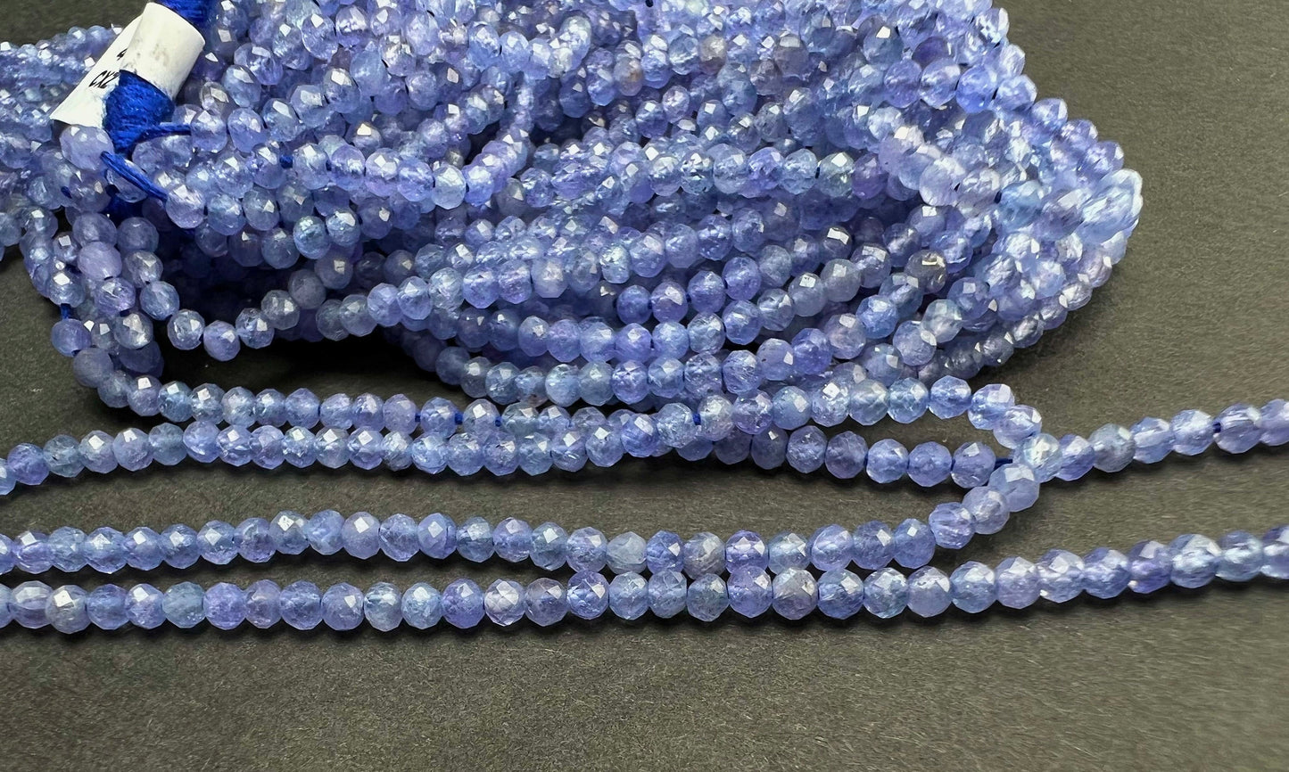 Natural Tanzanite 2.5mm Faceted round Violet Blue gemstone Beads AAA very good quality DIY Jewelry Making 12.25&#39; Strand