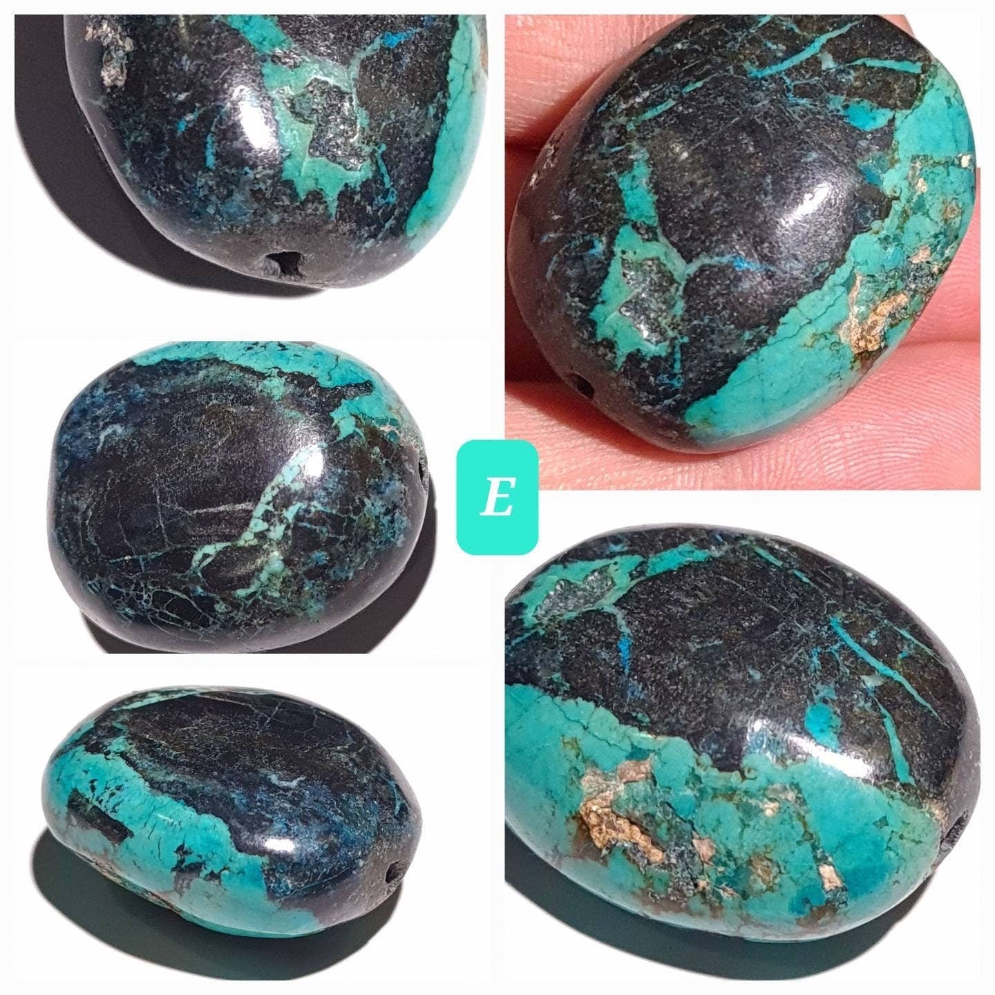 Natural Turquoise Pebble, AAA Tibetan Spiderweb Blue Turquoise, Jewelry Focal, Pendant, Palm Stone, Pocket Stone, Collection, Healing