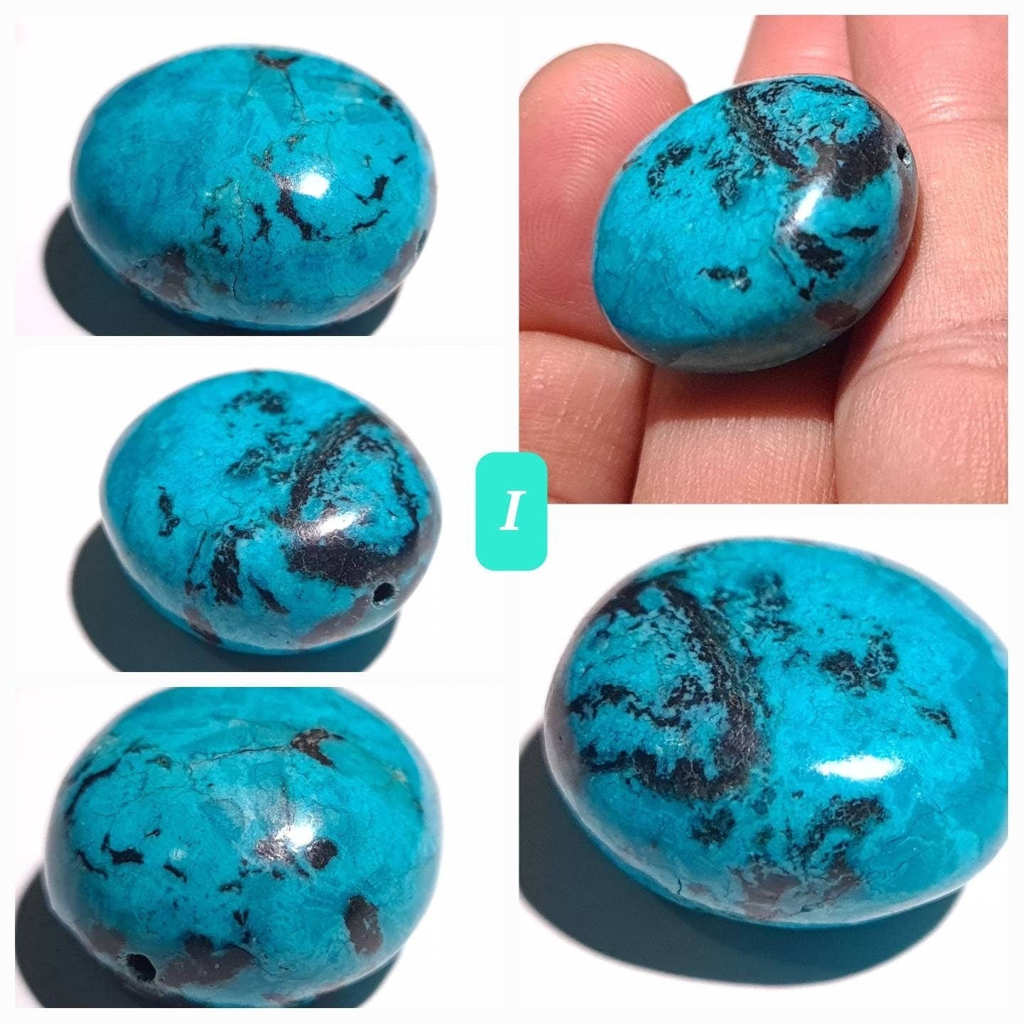 Natural Turquoise Pebble, AAA Tibetan Spiderweb Blue Turquoise, Jewelry Focal, Pendant, Palm Stone, Pocket Stone, Collection, Healing