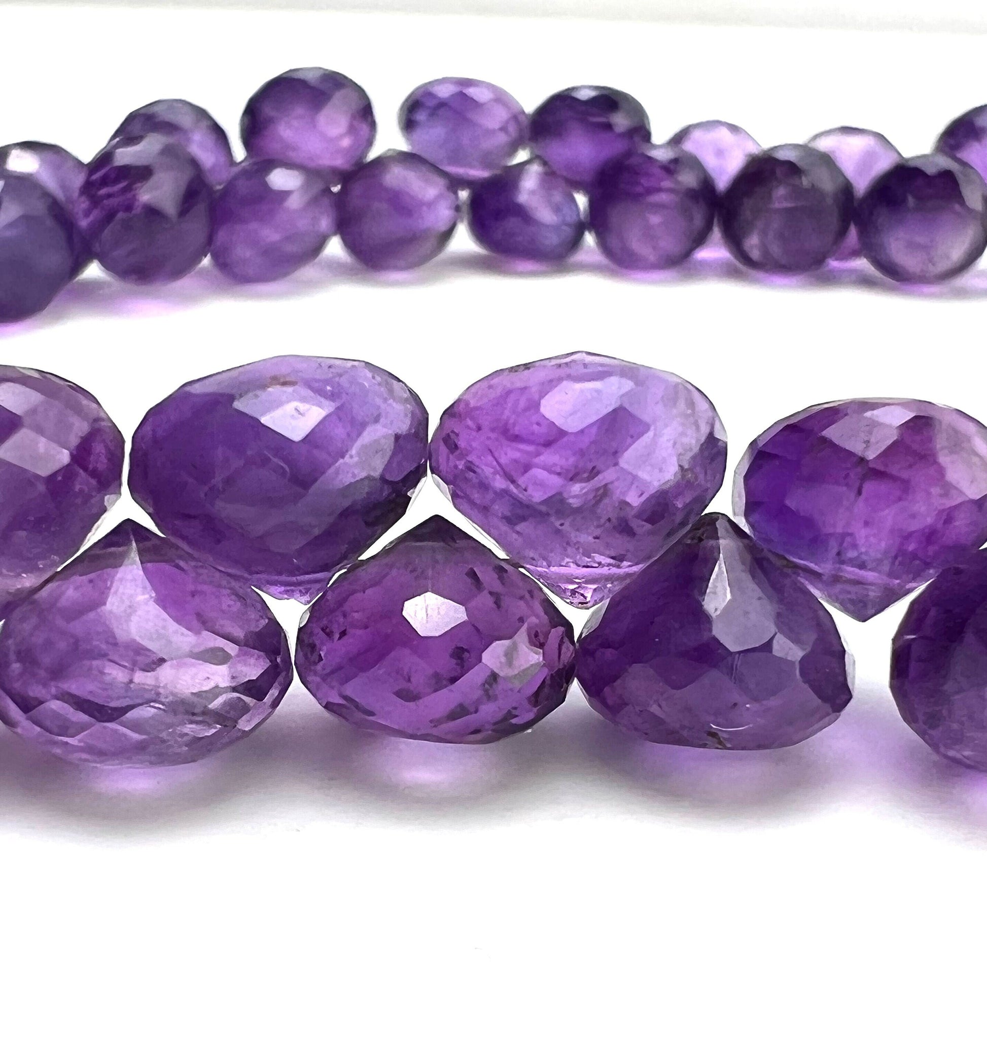 Natural Amethyst Faceted Onion drop 8.5-9.5mm AAA quality beautiful Rich Purple Amethyst for Jewelry Making DIY Gemstone Beads, 6,10,20 pcs