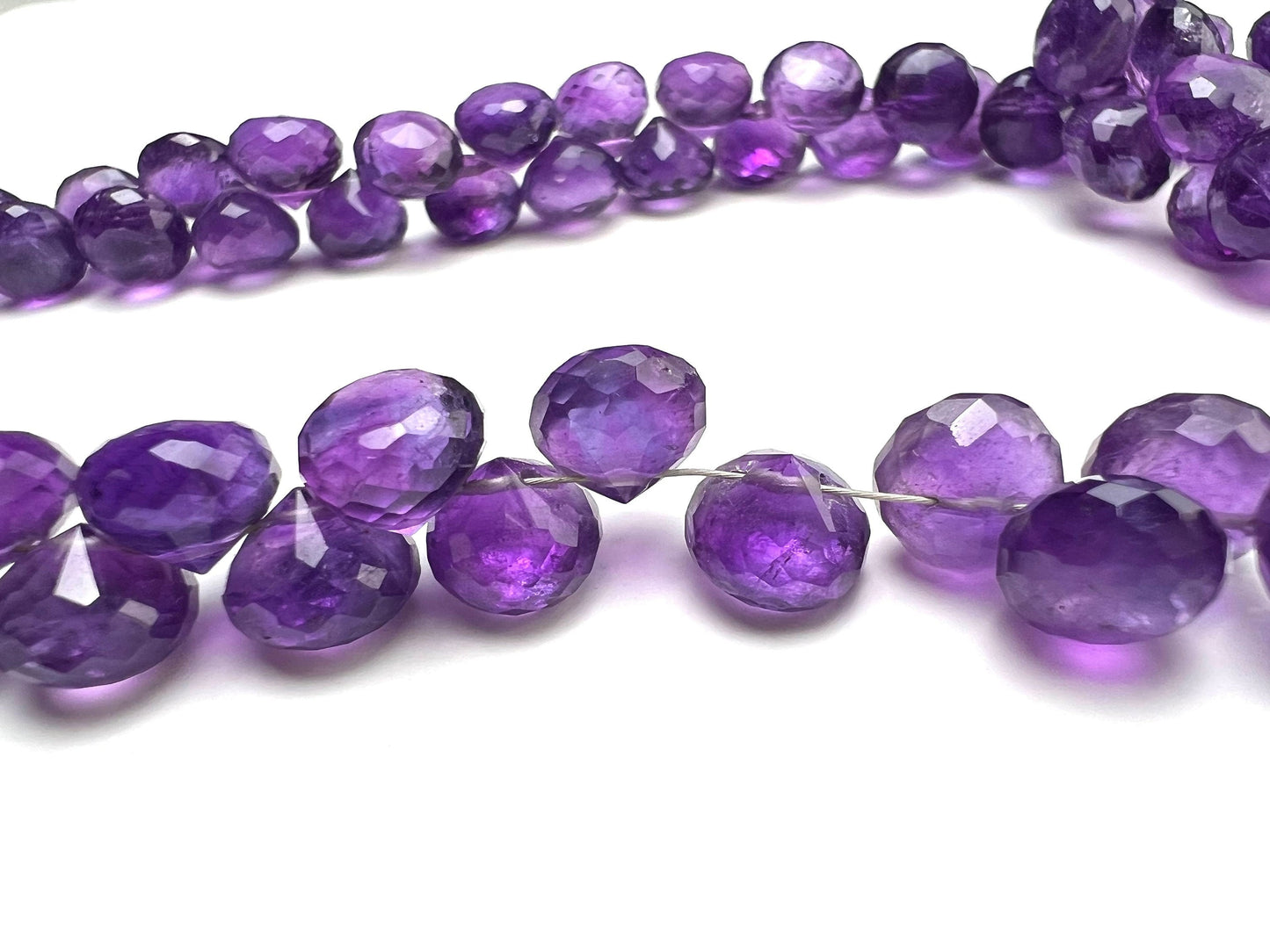 Natural Amethyst Faceted Onion drop 8.5-9.5mm AAA quality beautiful Rich Purple Amethyst for Jewelry Making DIY Gemstone Beads, 6,10,20 pcs