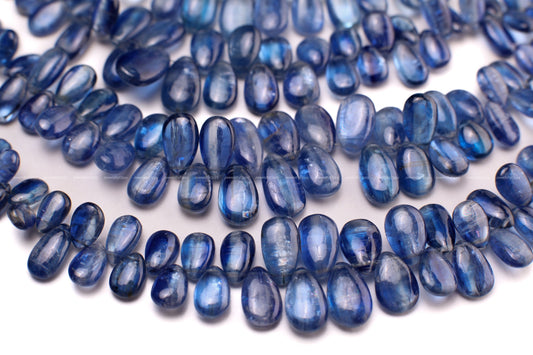 Natural blue Kyanite 4x6.5-9x11mm smooth Pear AAA super quality rare Drop, Jewelry Making Gemstone Beads