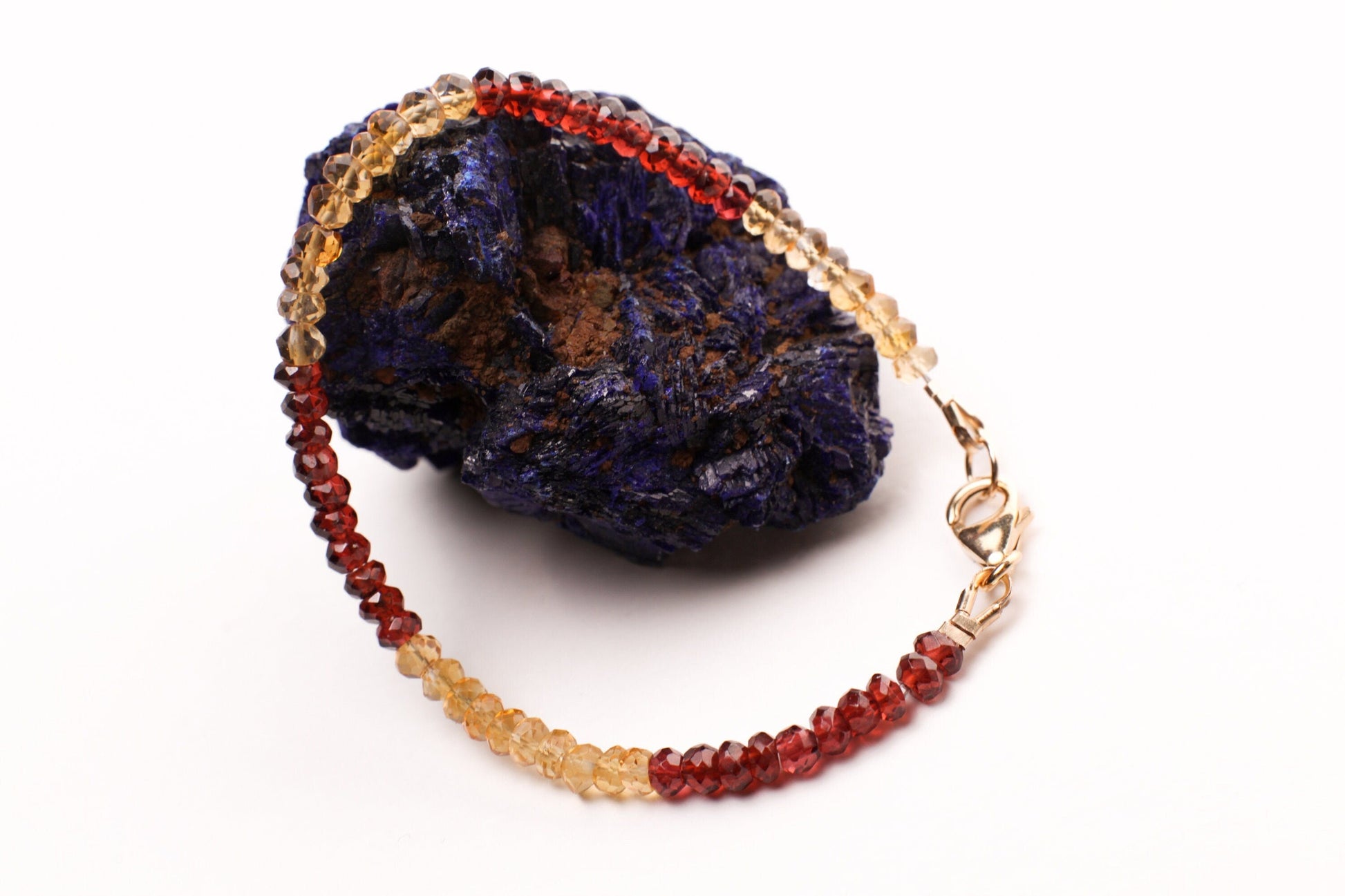 Garnet , Citrine 4mm Faceted Bracelet in 14k Gold Filled or 925 Sterling Silver, lobster Clasp and findings , healing , energy Chakra gift