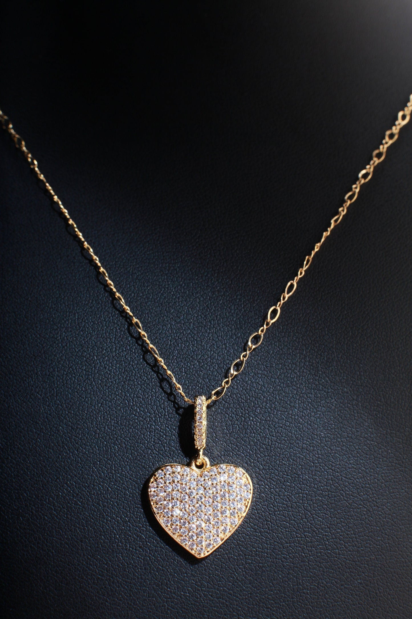 Cubic Zirconia Micro Pave Diamond Style 18mm rhodium plated CZ Heart Pendant with 925 Sterling Silver or 14K Gold Filled Necklace in 18"