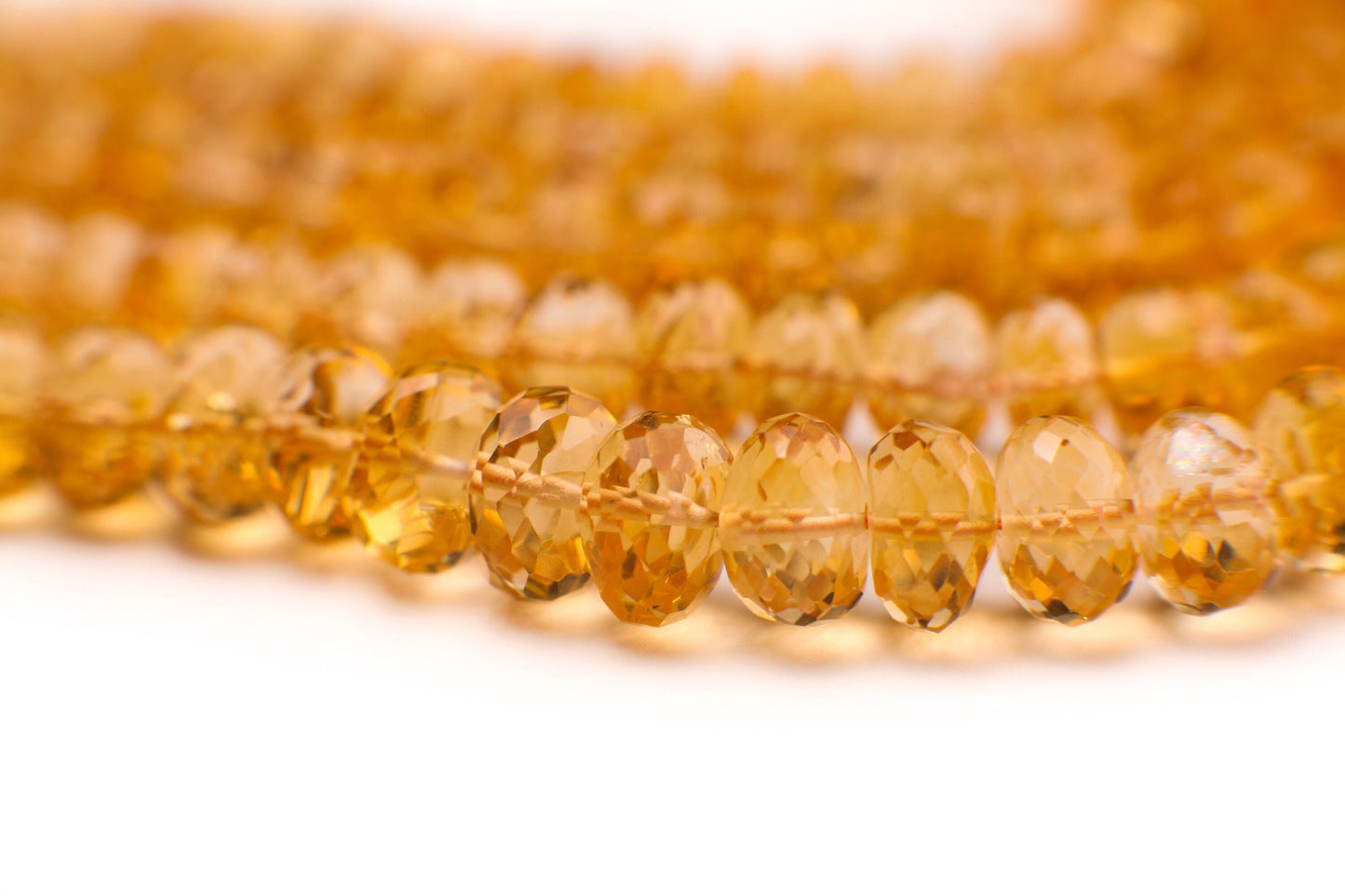 Natural Citrine Gem Quality Clear AAA Faceted Rondelle 9-9.5mm Gemstone 8&quot; strand for jewelry making