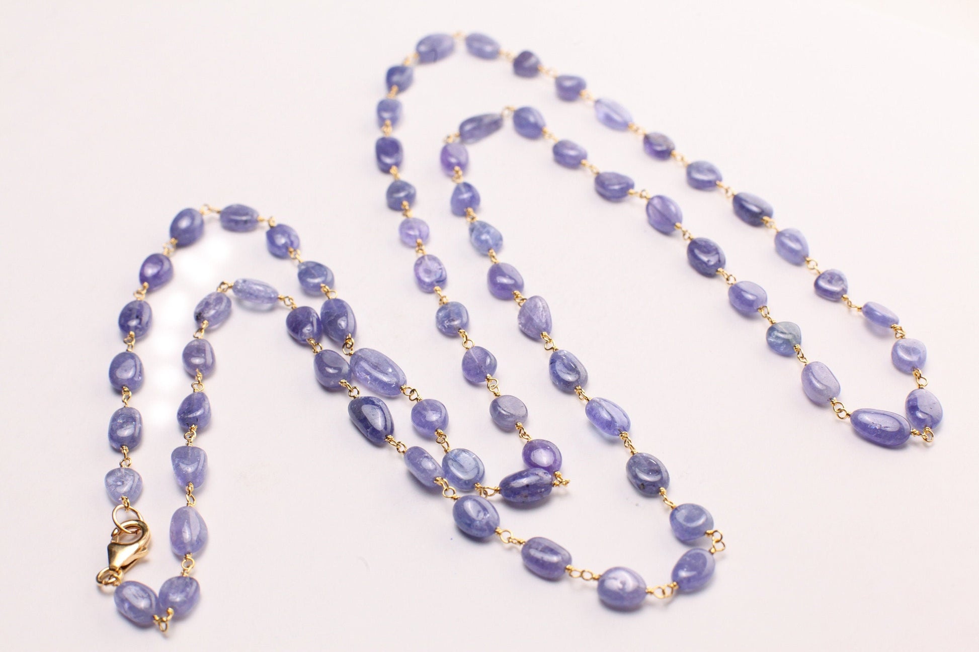 Natural Tanzanite 7-8.5mm oval smooth 18k gold vermeil Wire Wrapped handmade Necklace, gold filled clasp choker layering Elegant gift