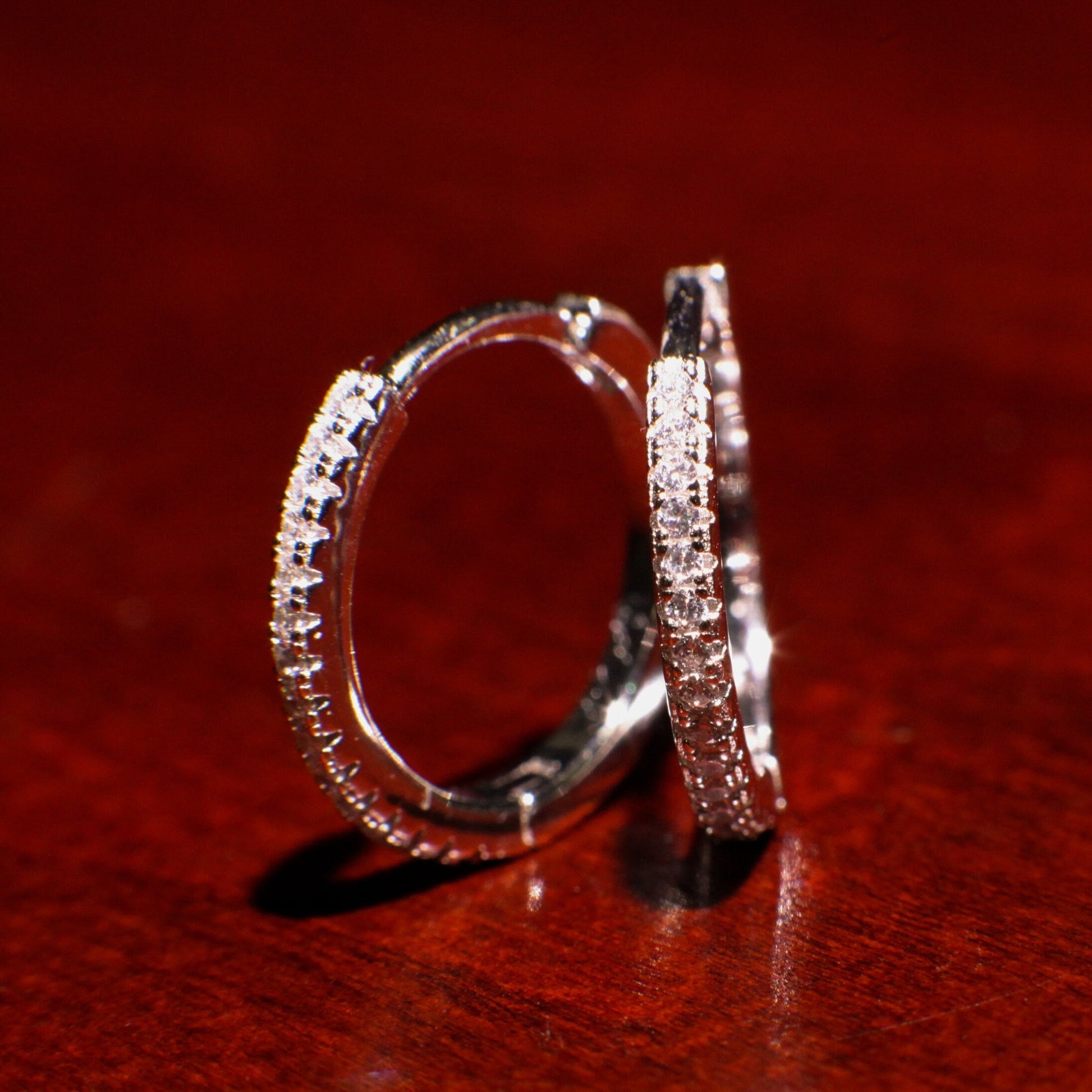 925 Sterling Silver CZ Diamond 16mm Huggie Hoop Earring, 925 stamped, beautiful gift for her