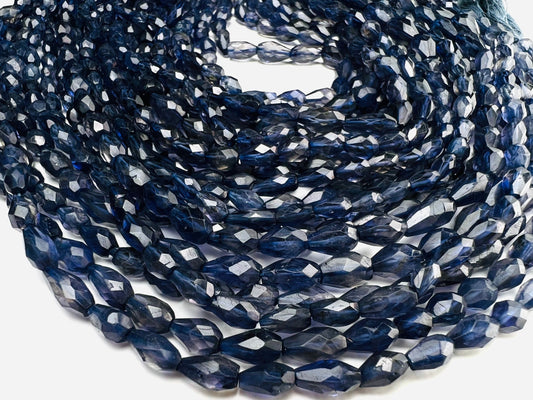 Genuine Iolite Faceted Drop top to bottom drilled 4-5x6-8mm long Jewelry Making Beads, 12.75” strand approximately 42pcs