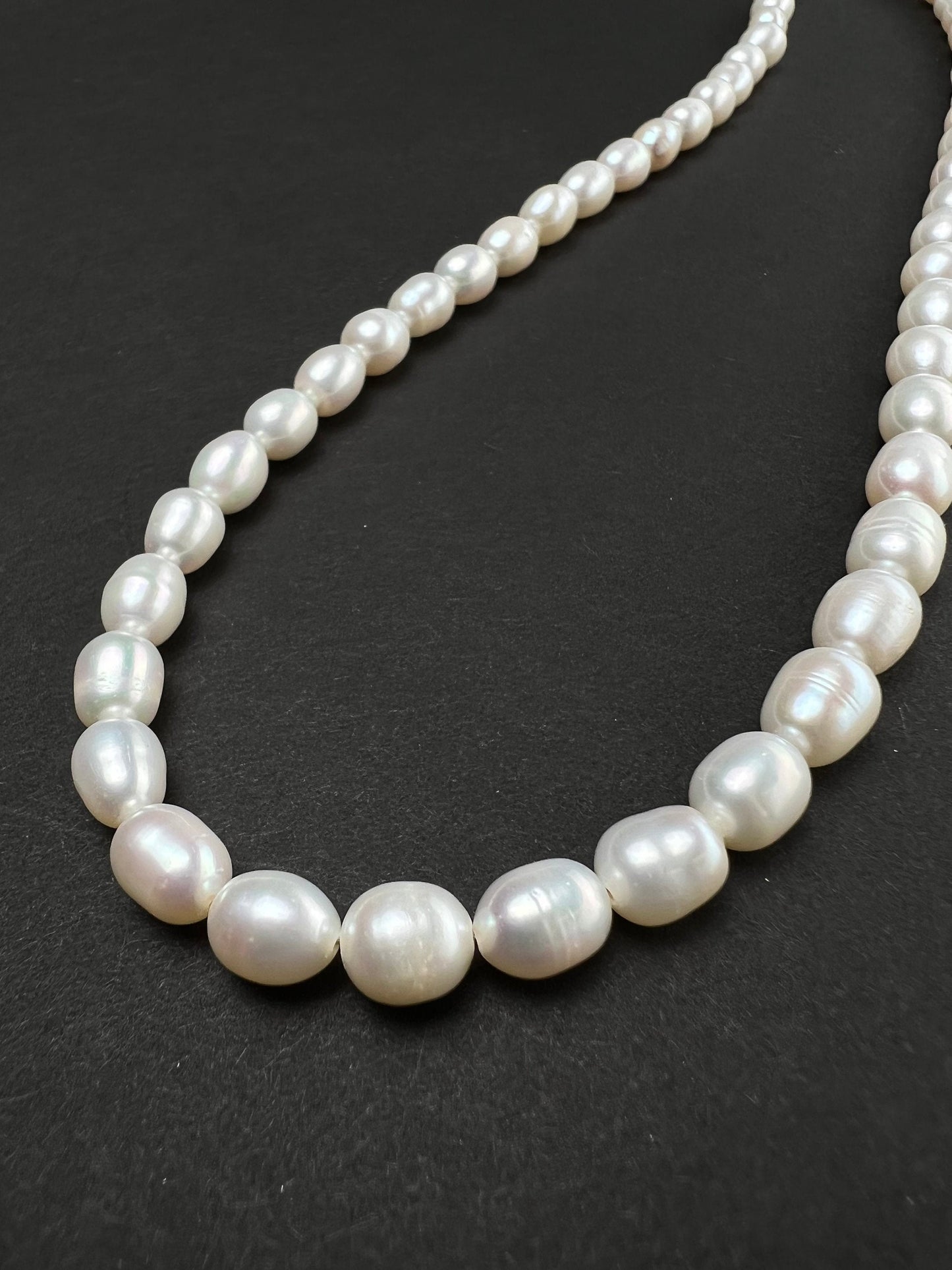Genuine Freshwater Pearl 6-7mm Potato oval AAA high luster pearl with silver Necklace, Choker, Layering, Minimalist Gift for Man and woman