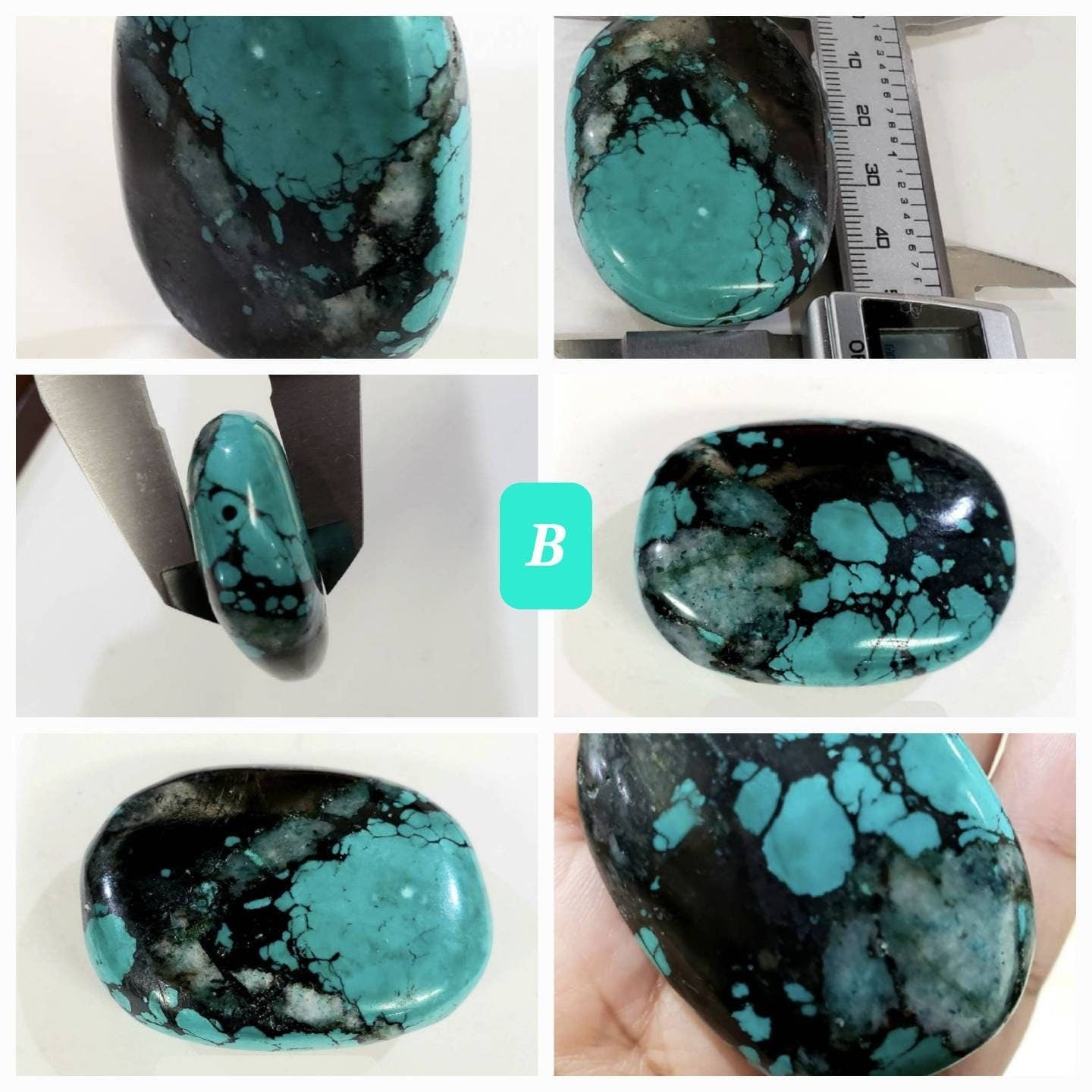 Genuine Turquoise Pebble, AAA Tibetian Spiderweb Turquoise pebble for jewelry Focal, pendant, palm stone, collection healing gem