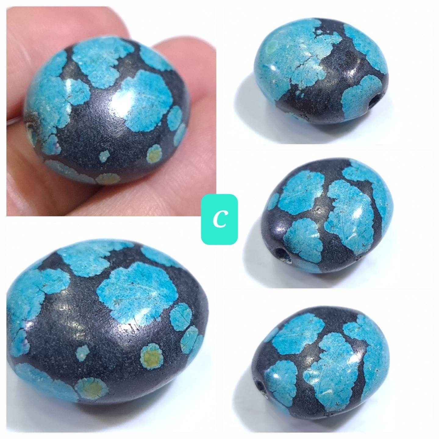 Genuine Turquoise Pebble, AAA Tibetian Spiderweb Turquoise pebble for jewelry Focal, pendant, palm stone, collection healing gem