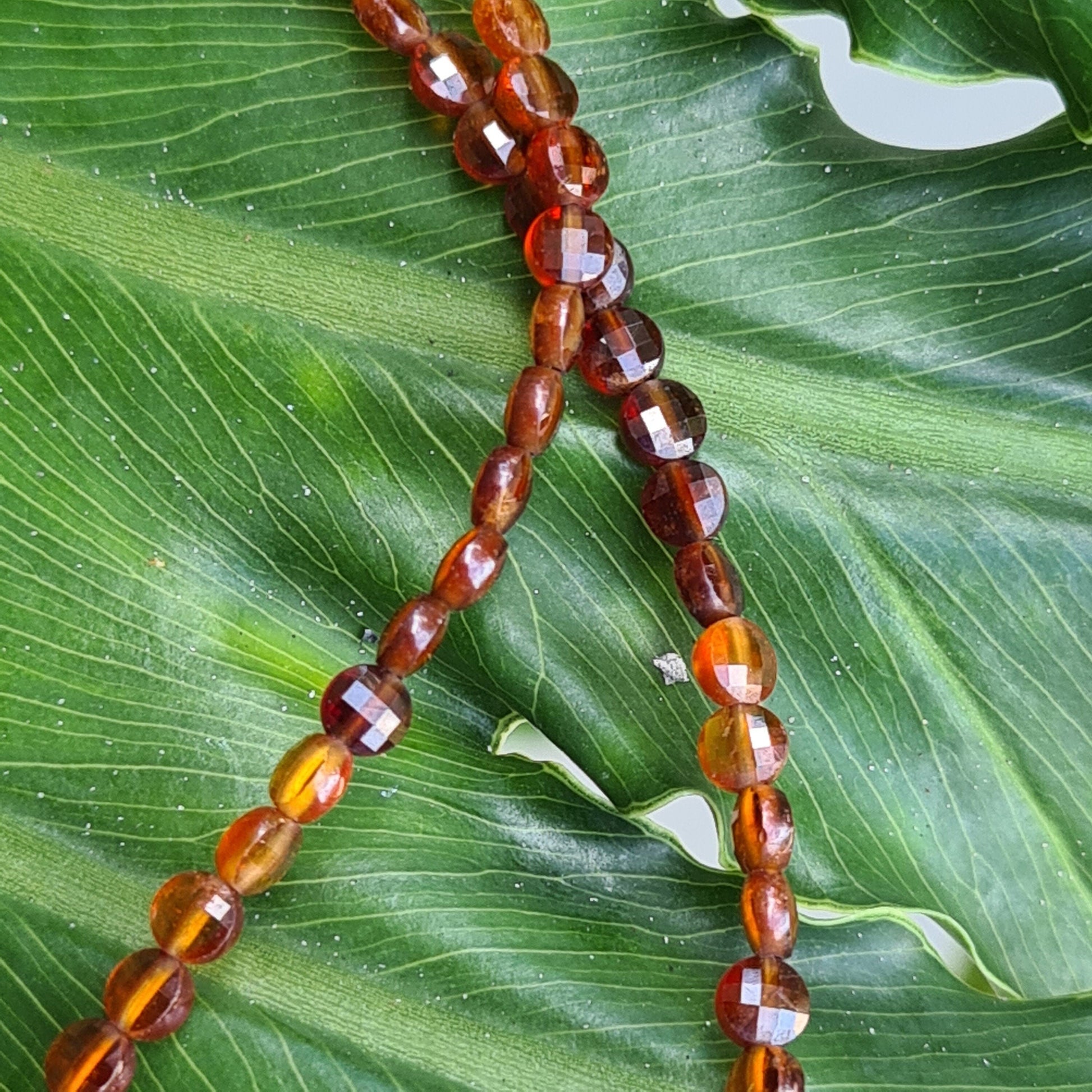 Hessonite Garnet 3.5-4mm Faceted Coin Choker Layering Necklace, Handmade Gold Necklace, Gift for her