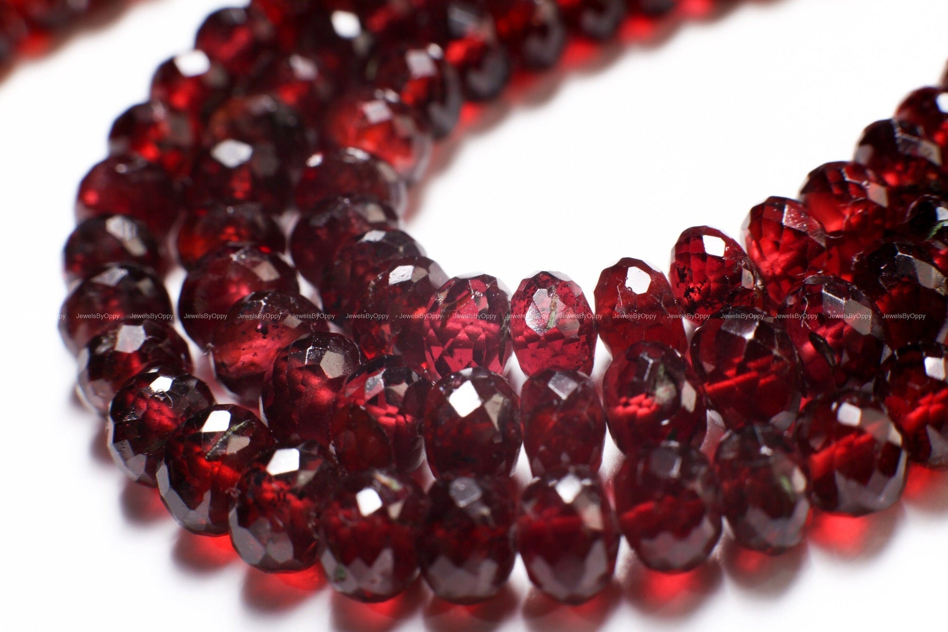 Mozambique Garnet 5-9mm Faceted Rondelle, Merlot Dark Red Jewelry Making Gemstone Beads, Rare, Heavy Weight Gemstone, 6.5&quot;