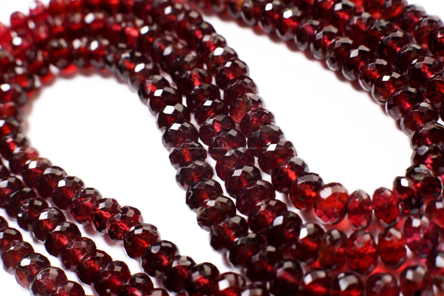 Mozambique Garnet 5-9mm Faceted Rondelle, Merlot Dark Red Jewelry Making Gemstone Beads, Rare, Heavy Weight Gemstone, 6.5&quot;