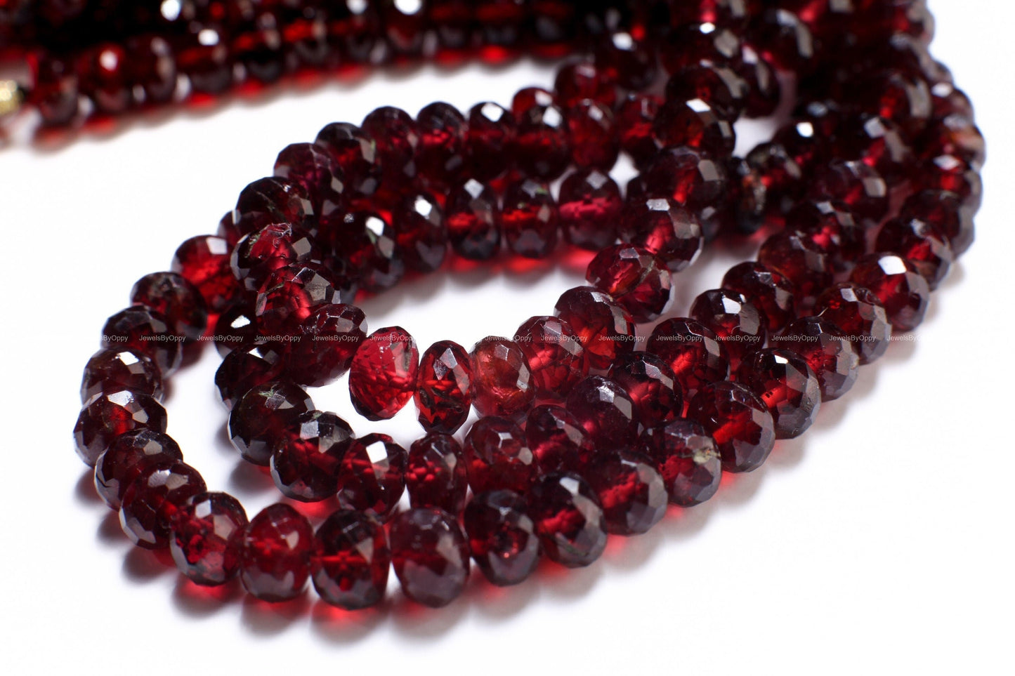 Mozambique Garnet 5-9mm Faceted Rondelle, Merlot Dark Red Jewelry Making Gemstone Beads, Rare, Heavy Weight Gemstone, 6.5&quot;