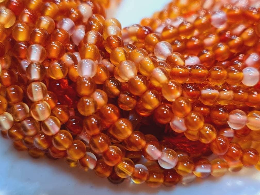 Natural Carnelian 2mm Round Beads, Jewelry Making Round Polished Gemstone Beads, DIY Necklace, Bracelet 16&quot; Strand