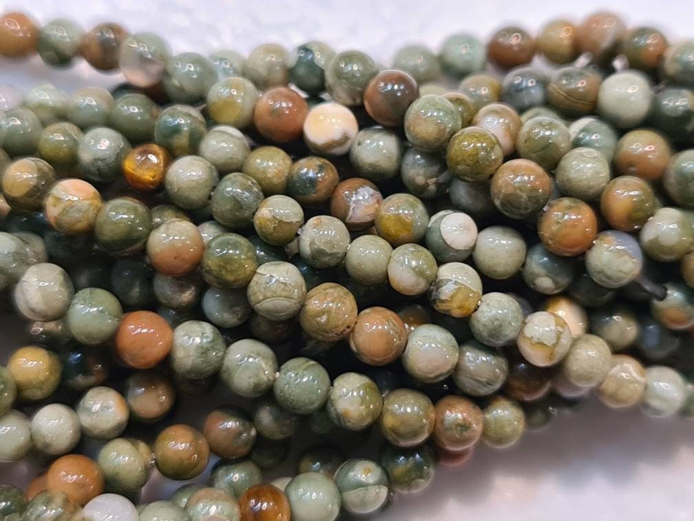 Ryolite,rainforest jasper 2mm smooth Round Beads, Jewelry Making Round natural Gemstone Beads, DIY Necklace, Bracelet 16&quot; Strand