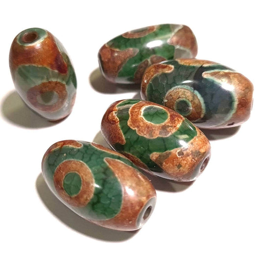 Antique Style Tibetan Evil Eye Bead, 12x20mm Eye Agate Beads Jewelry Making, Art Craft Beads