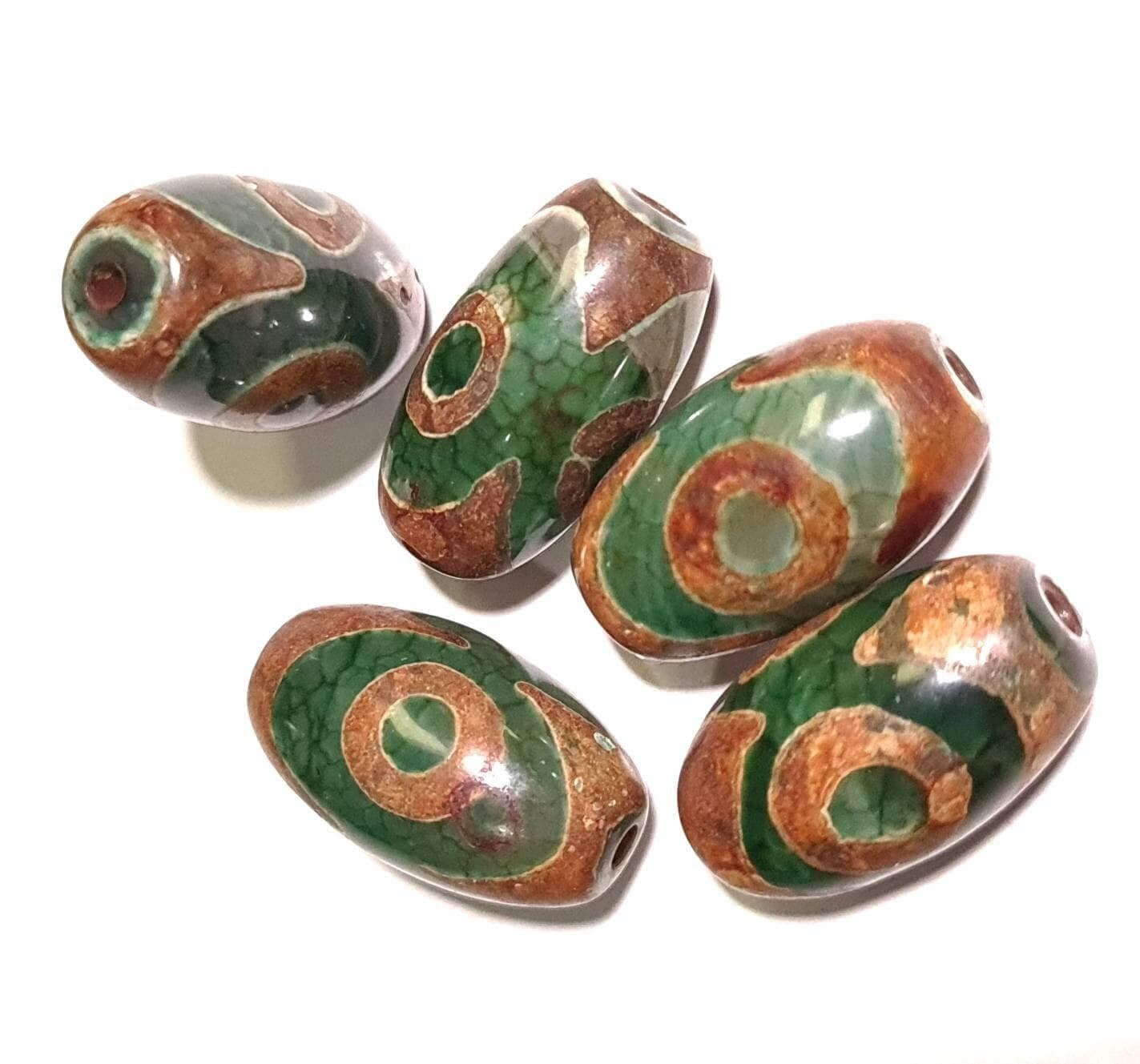 Antique Style Tibetan Evil Eye Bead, 12x20mm Eye Agate Beads Jewelry Making, Art Craft Beads