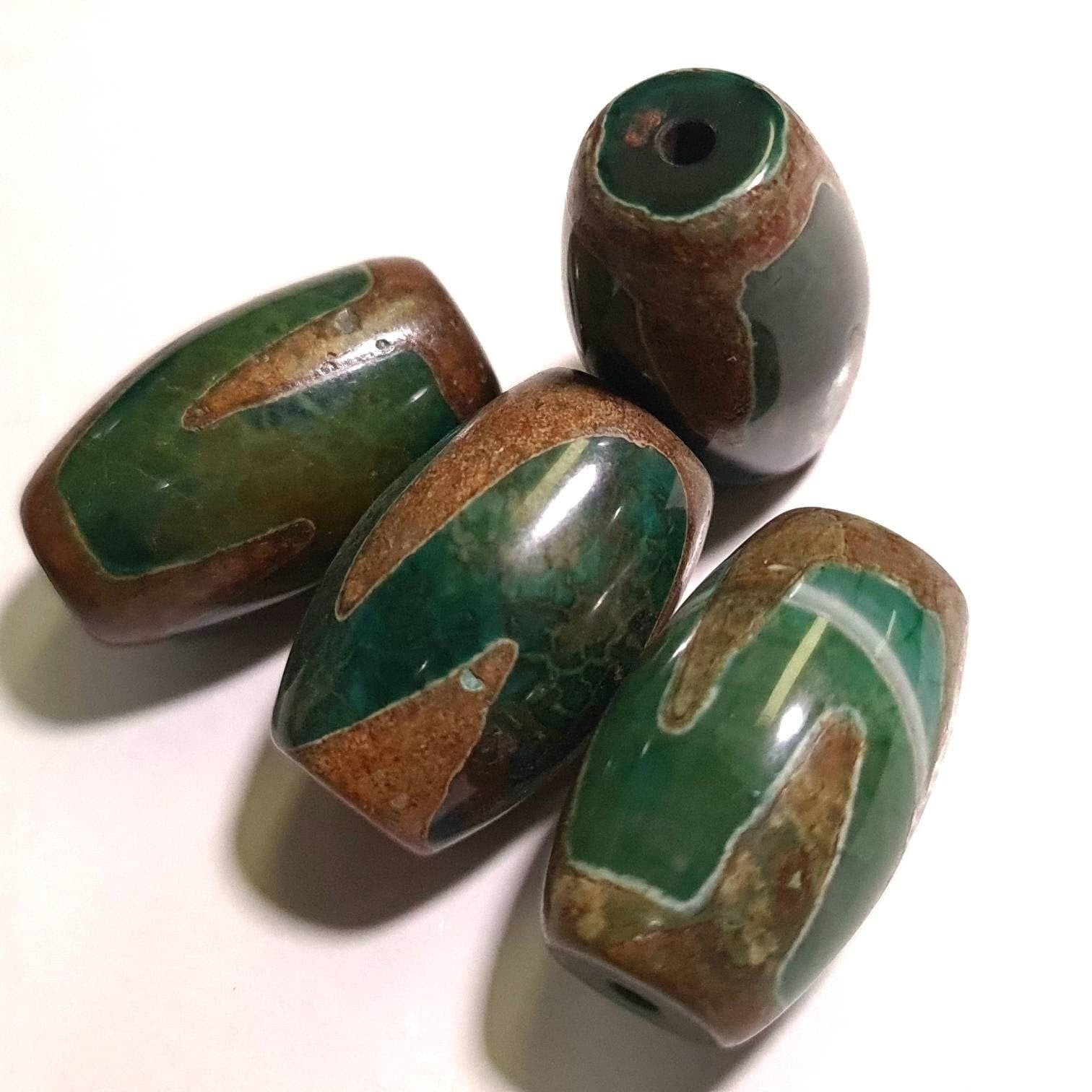 Antique Style Tibetan Evil Eye Bead, 12x20mm Eye Agate Beads Jewelry Making, Art Craft Beads