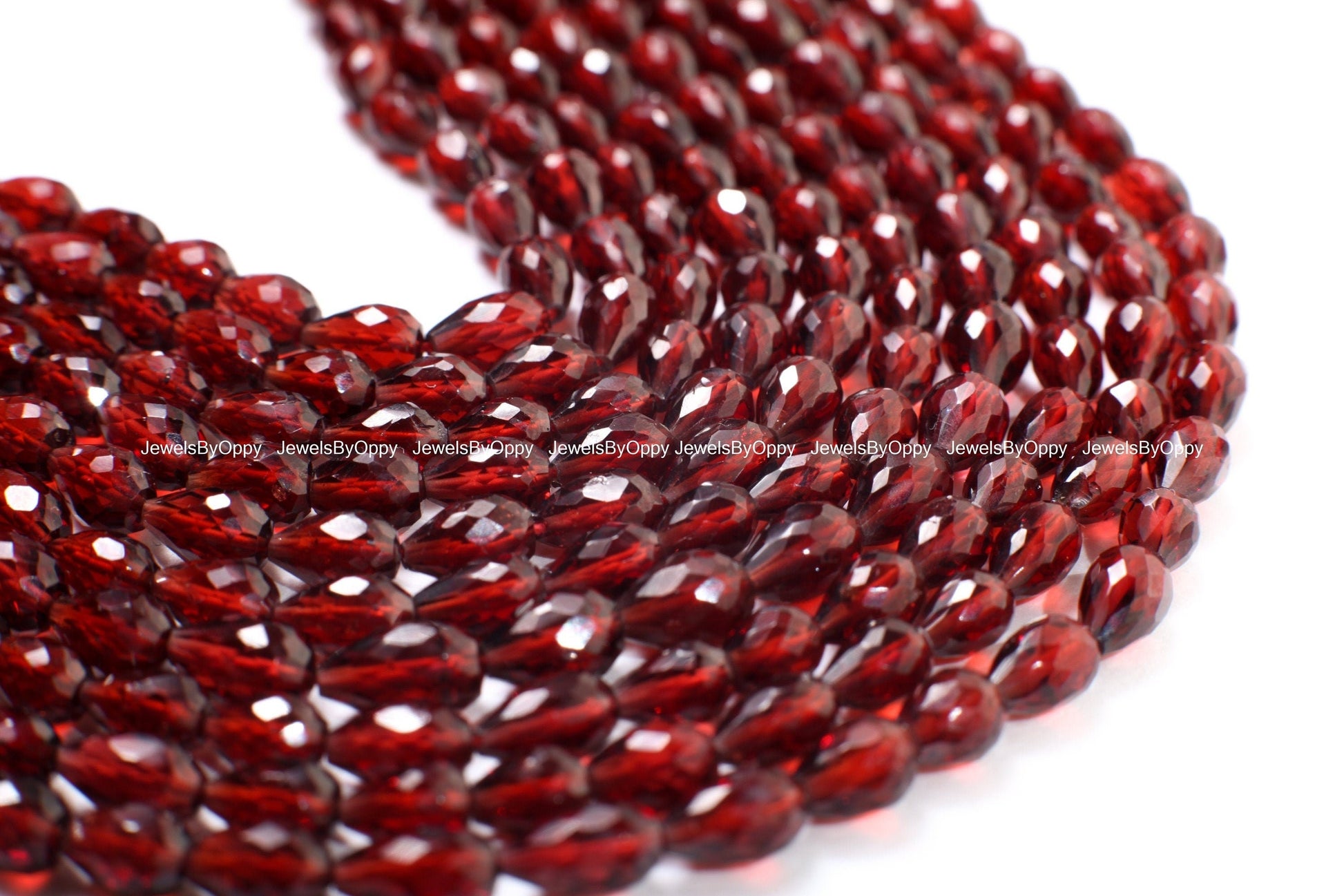 Natural Mozambique Garnet AAA Micro Faceted 4.5x6-6x7.5mm Briolette Teardrop Top to Bottom Drilled, Jewelry Making, Rich Merlot Gemstone