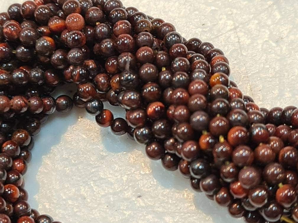 Tiger Iron 2mm Round Beads, Jewelry Making Round Polished Gemstone Beads, DIY Necklace, Bracelet 16&quot; Strand